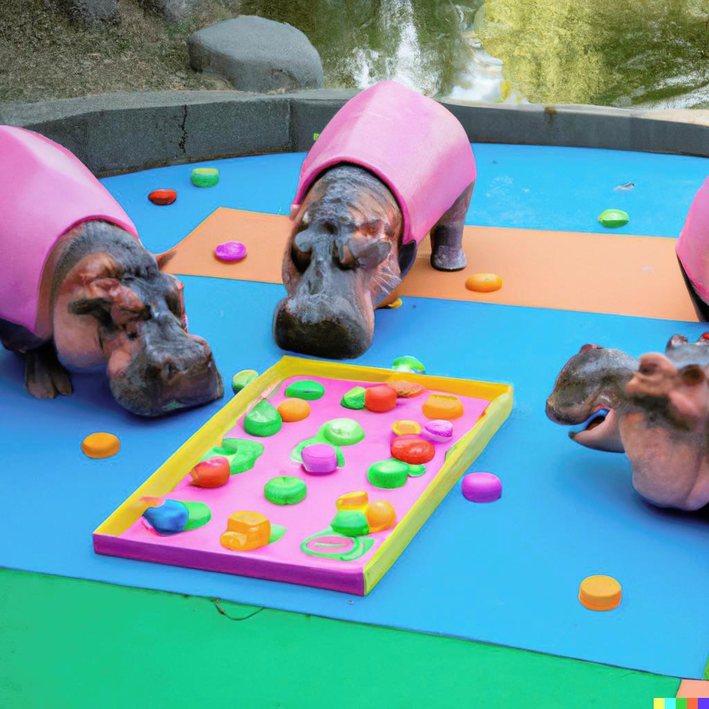 Hungry, Hungry Hippos Game, with real hippos Scrolller