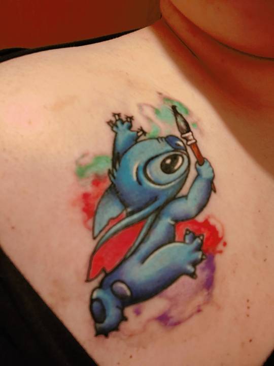 Impressionistic Minimalist Stitch Tattoo 17 Disney Tattoos Thatll Take  You Back to Childhood  Page 18