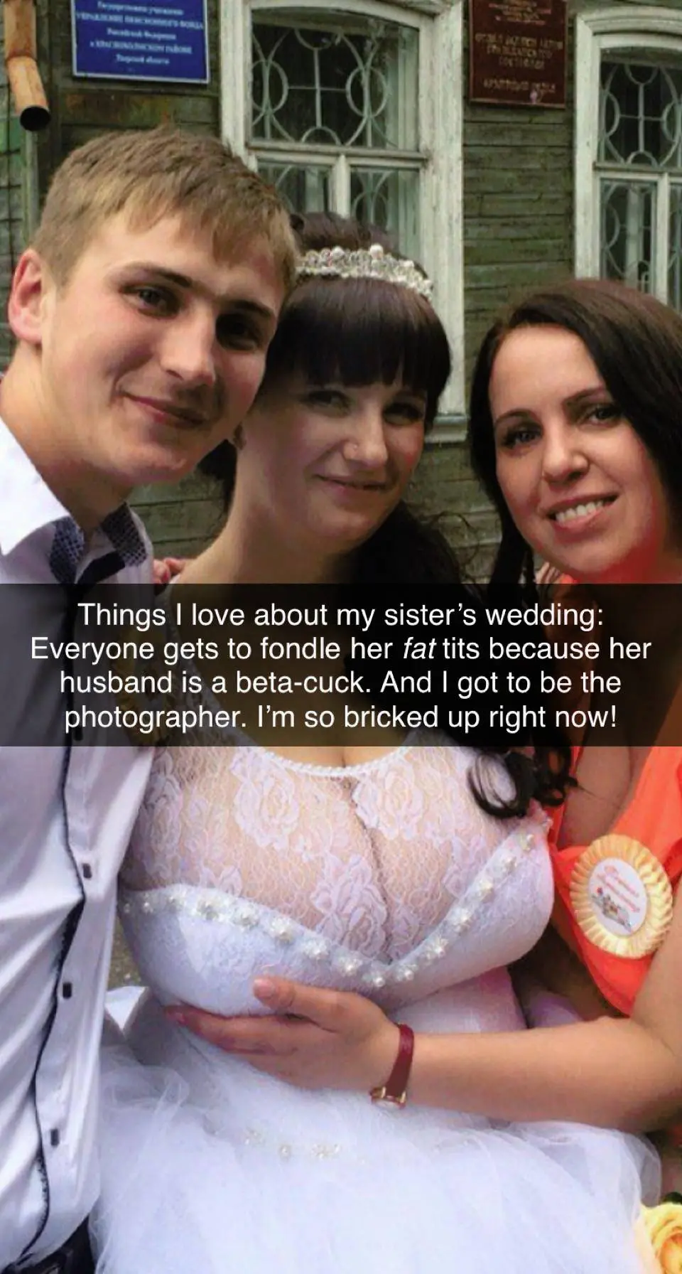 Imagine all the people groping your busty sister at her wedding!