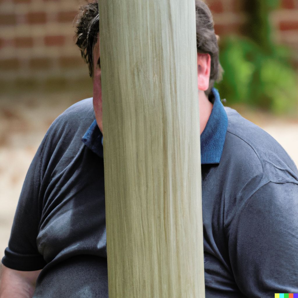man-low-effort-trying-to-hide-behind-a-tiny-pole-photograph-scrolller