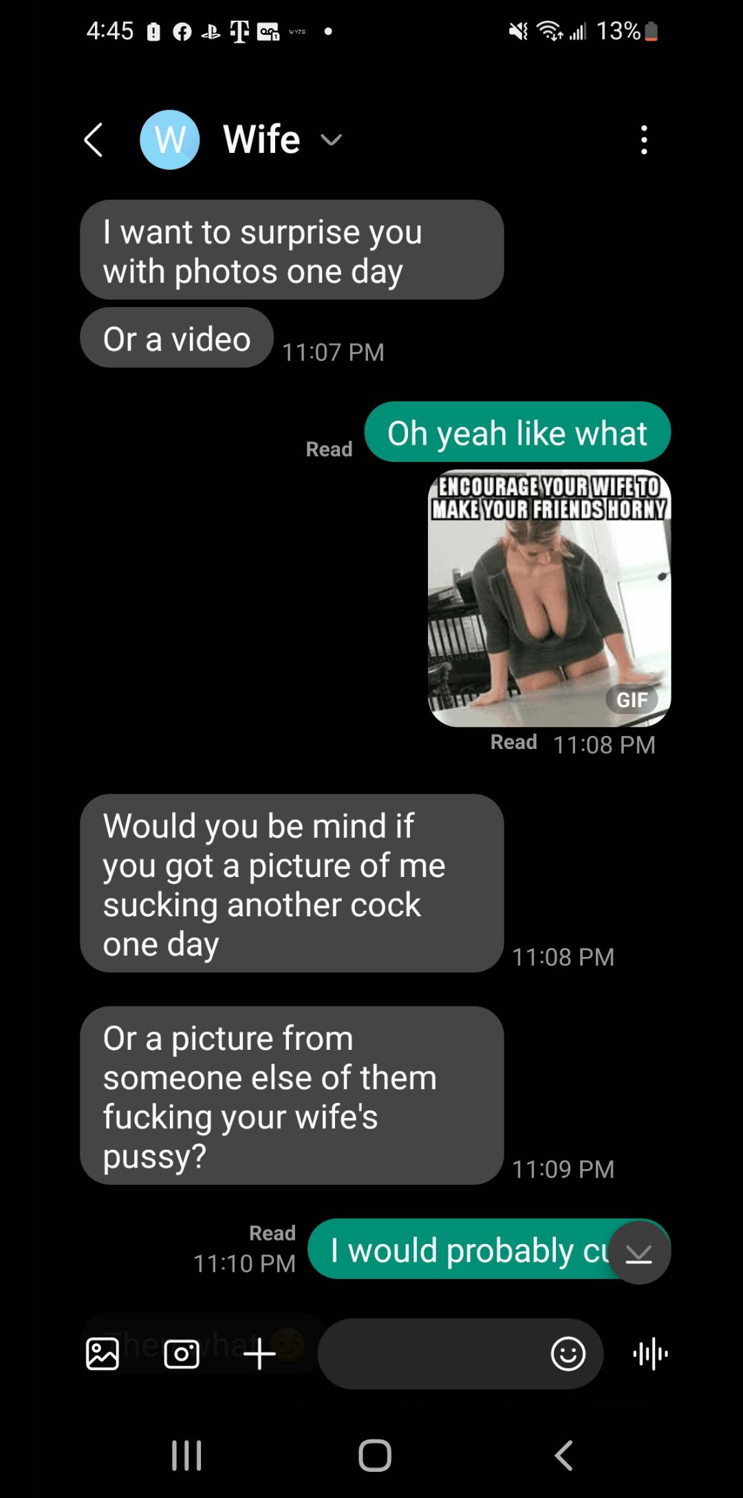 hotwife husband texts