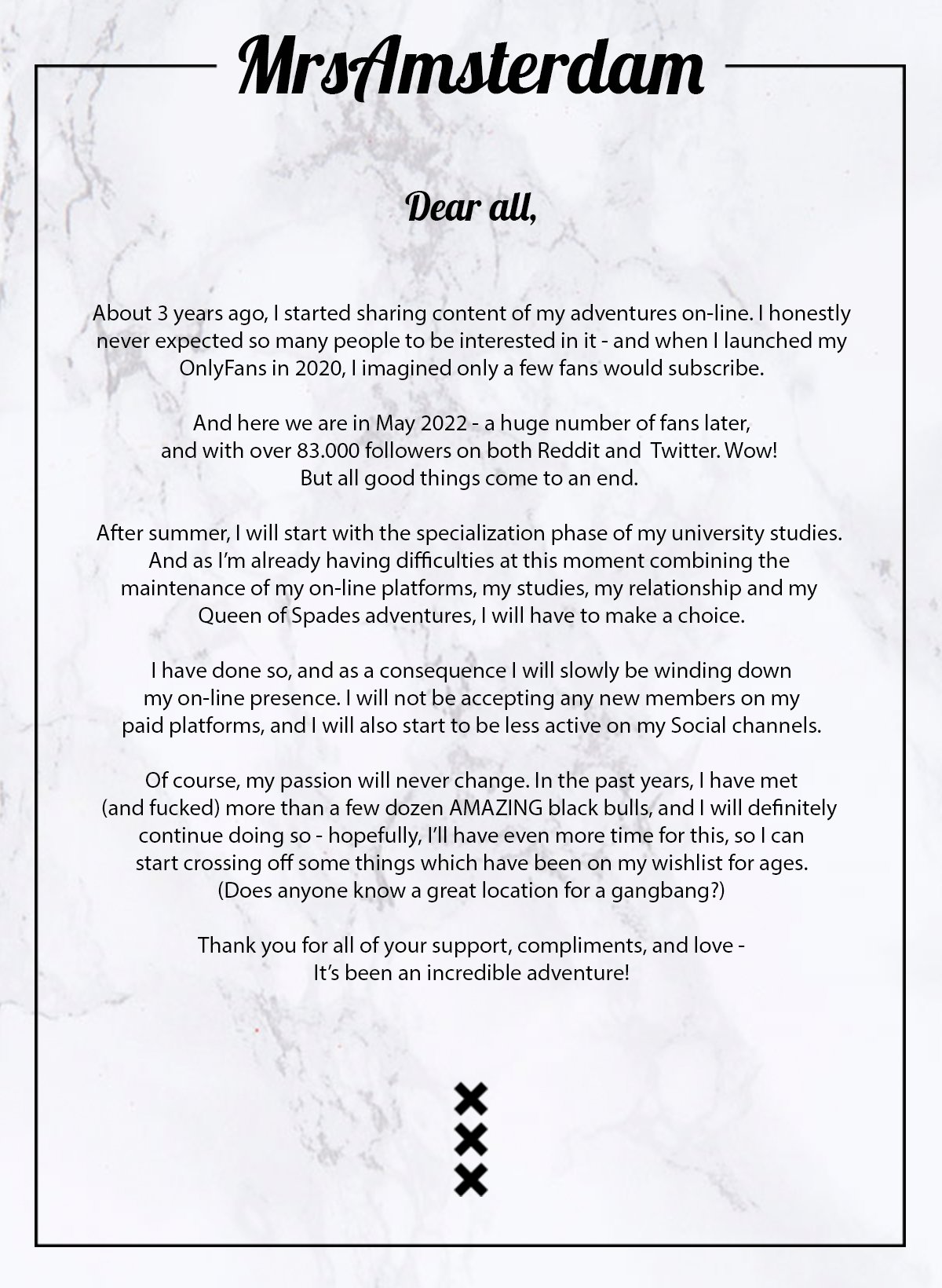 Mrs Amsterdam has quit making content | Scrolller