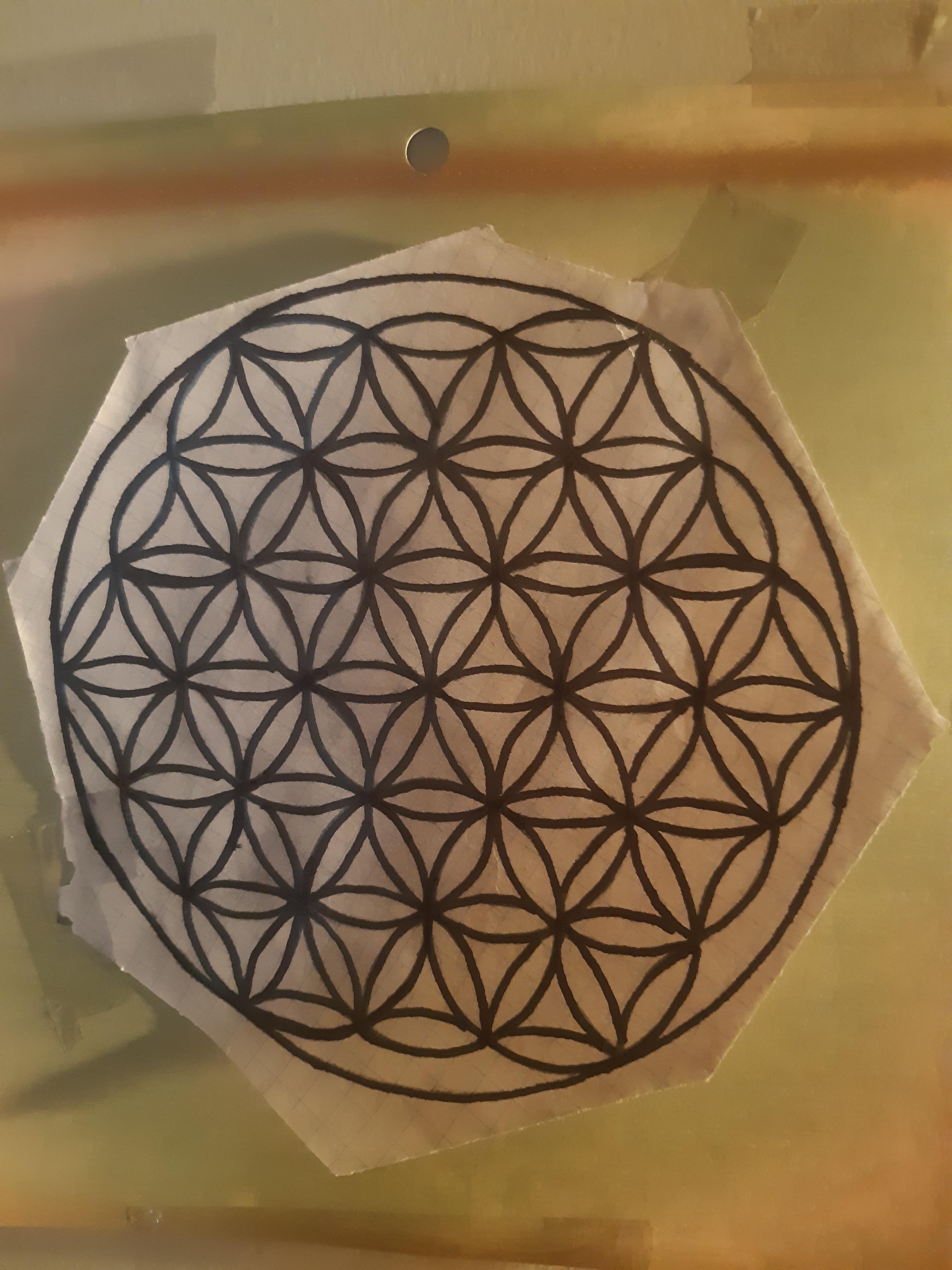 My drawing of the flower of life aka 64 pyramid tetrahedron I want this ...