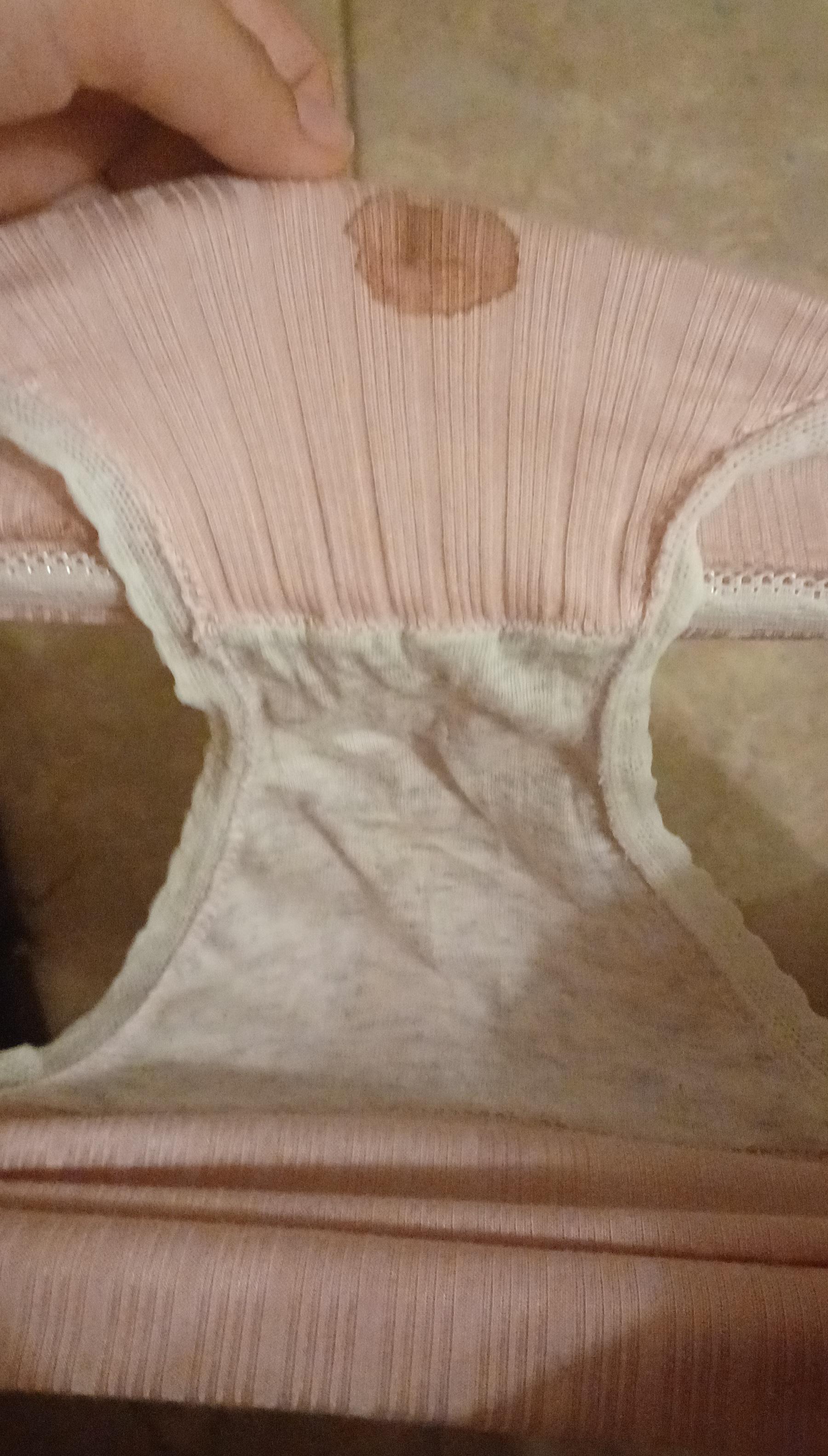 my strawberry flavored panties🤭 selling these panties with a tiny stain