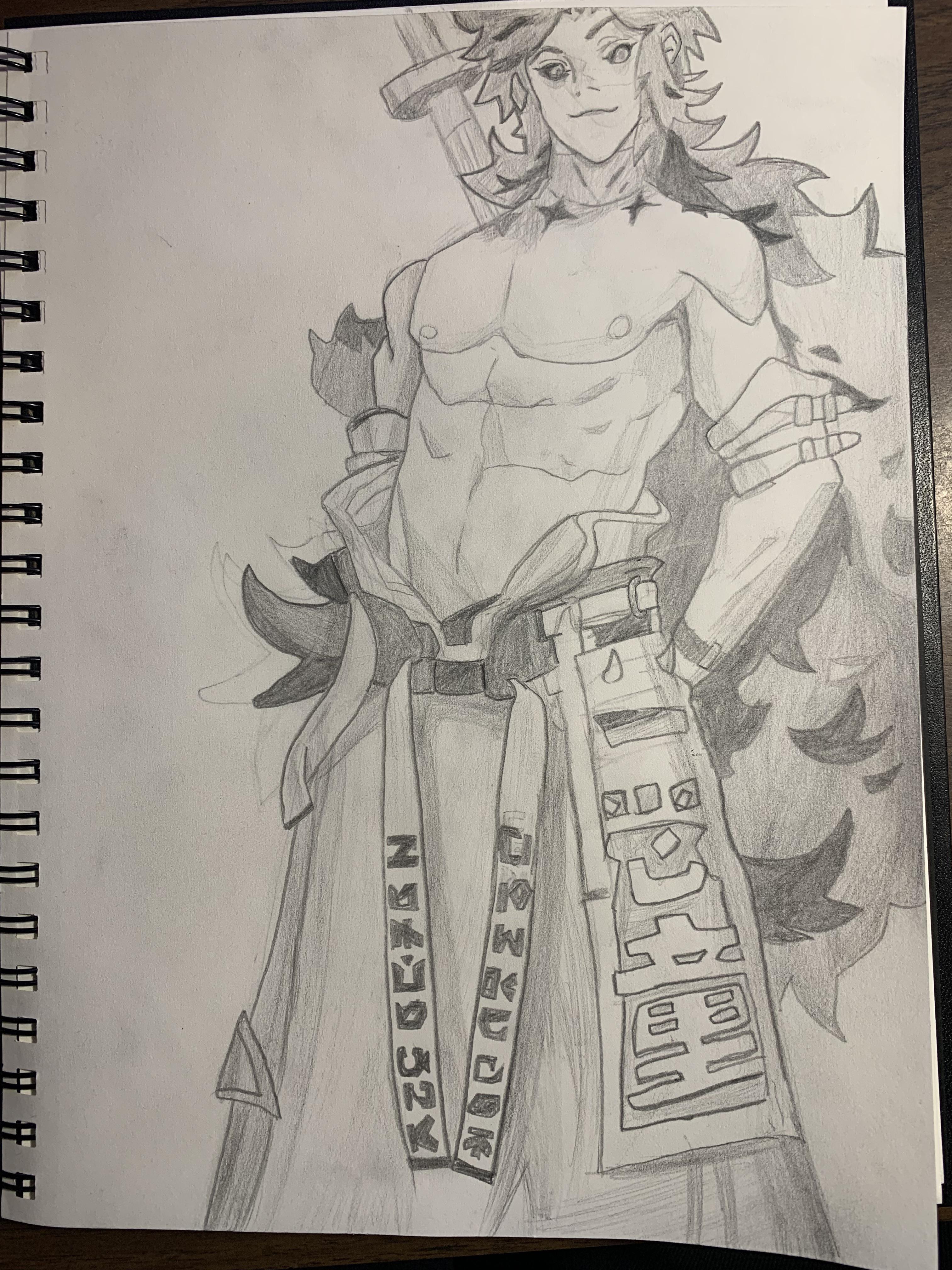 Nezha Li Ling Pencil Drawing Scrolller