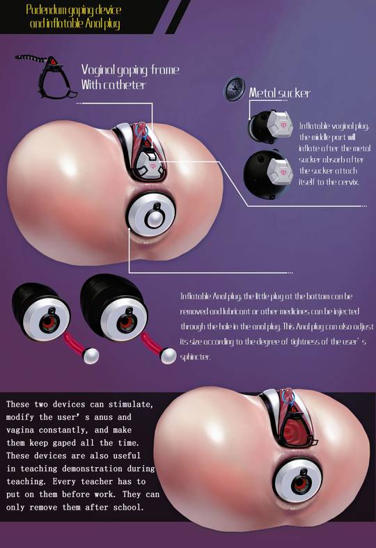 Pudendum gaping device and inflatable anal plug (Yuzhou) [Gaping School Ch.  2] | Scrolller