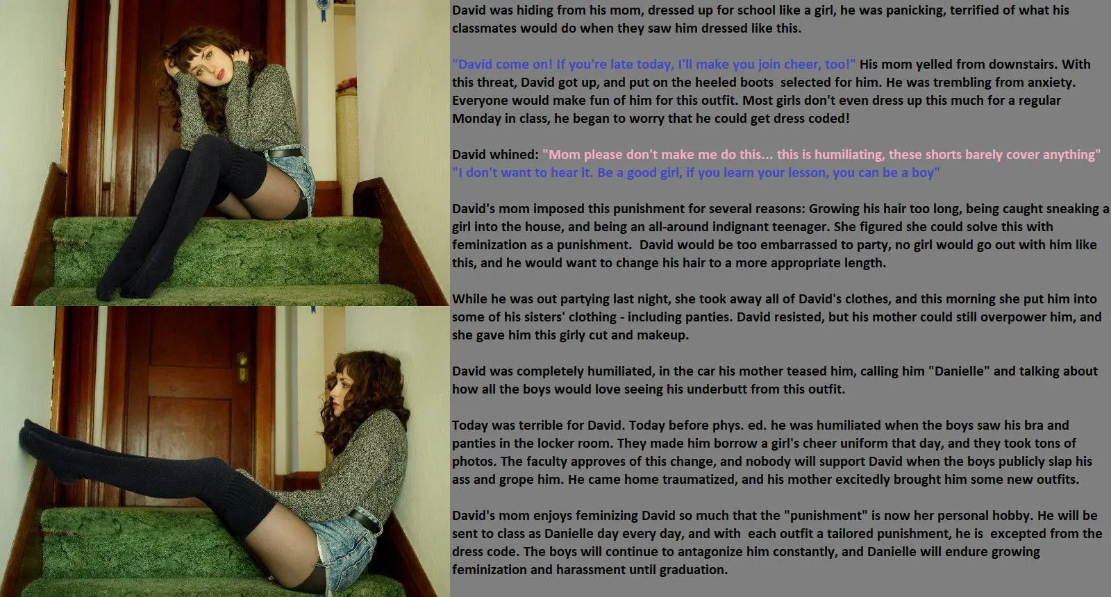 Punished with a New School Outfit (Forced Feminization TG Caption)