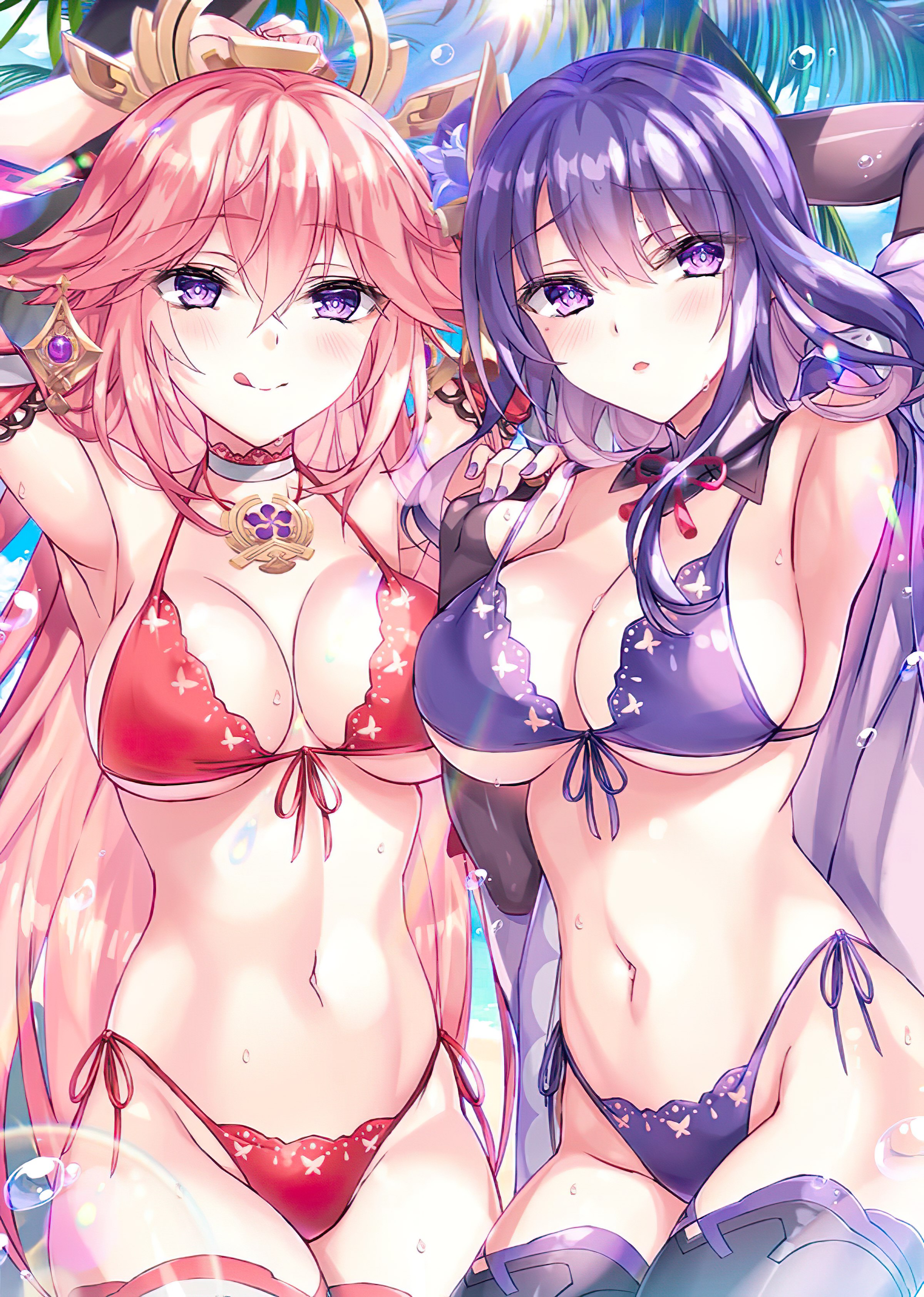 Raiden and Yae in bikini 紅音色日曜東E 06 Scrolller