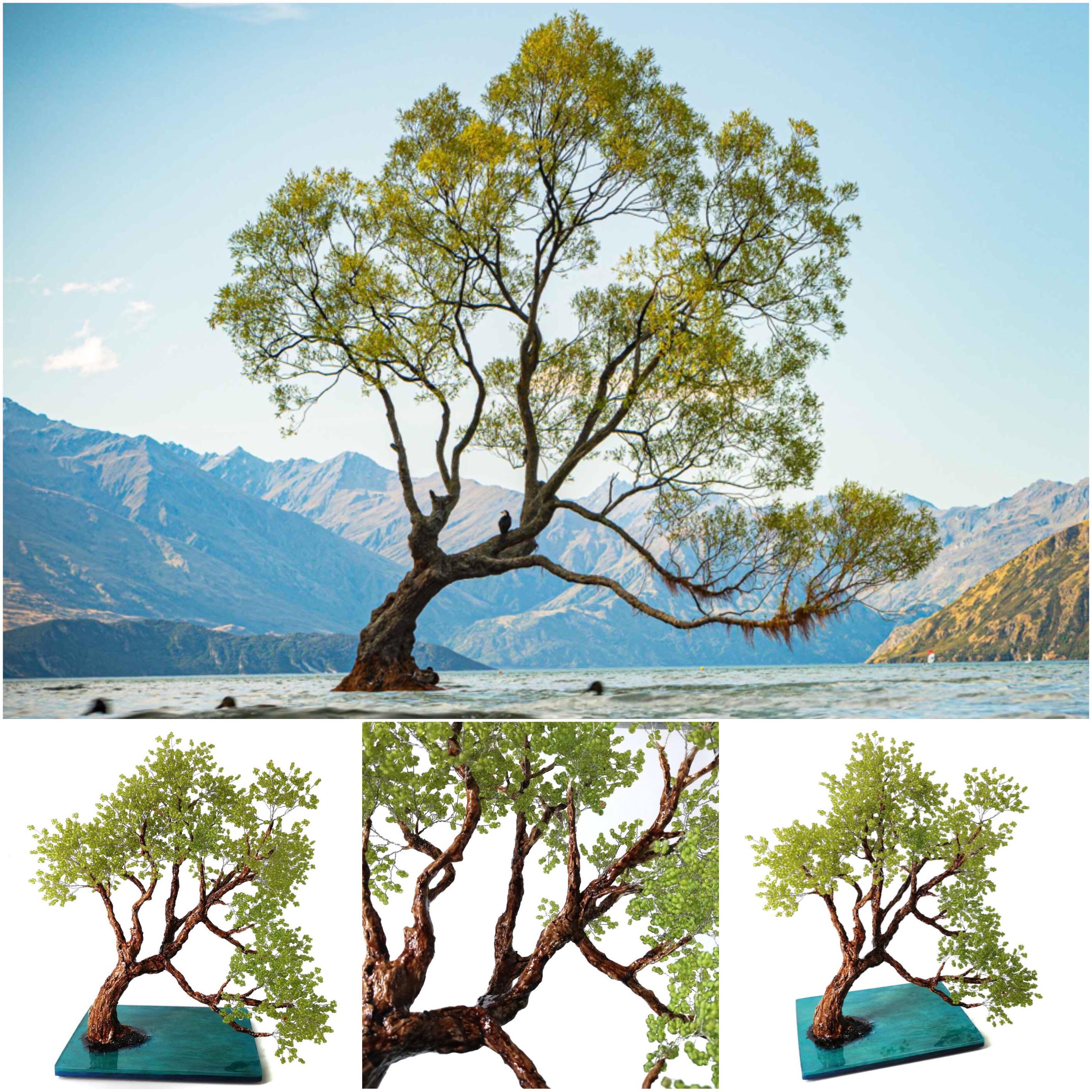 Realistic artificial tree made by my mom based on a picture of a real