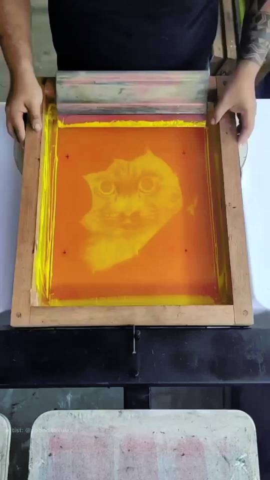 Screen printing flash dryer used to set the ink in order to print another colour on top of it