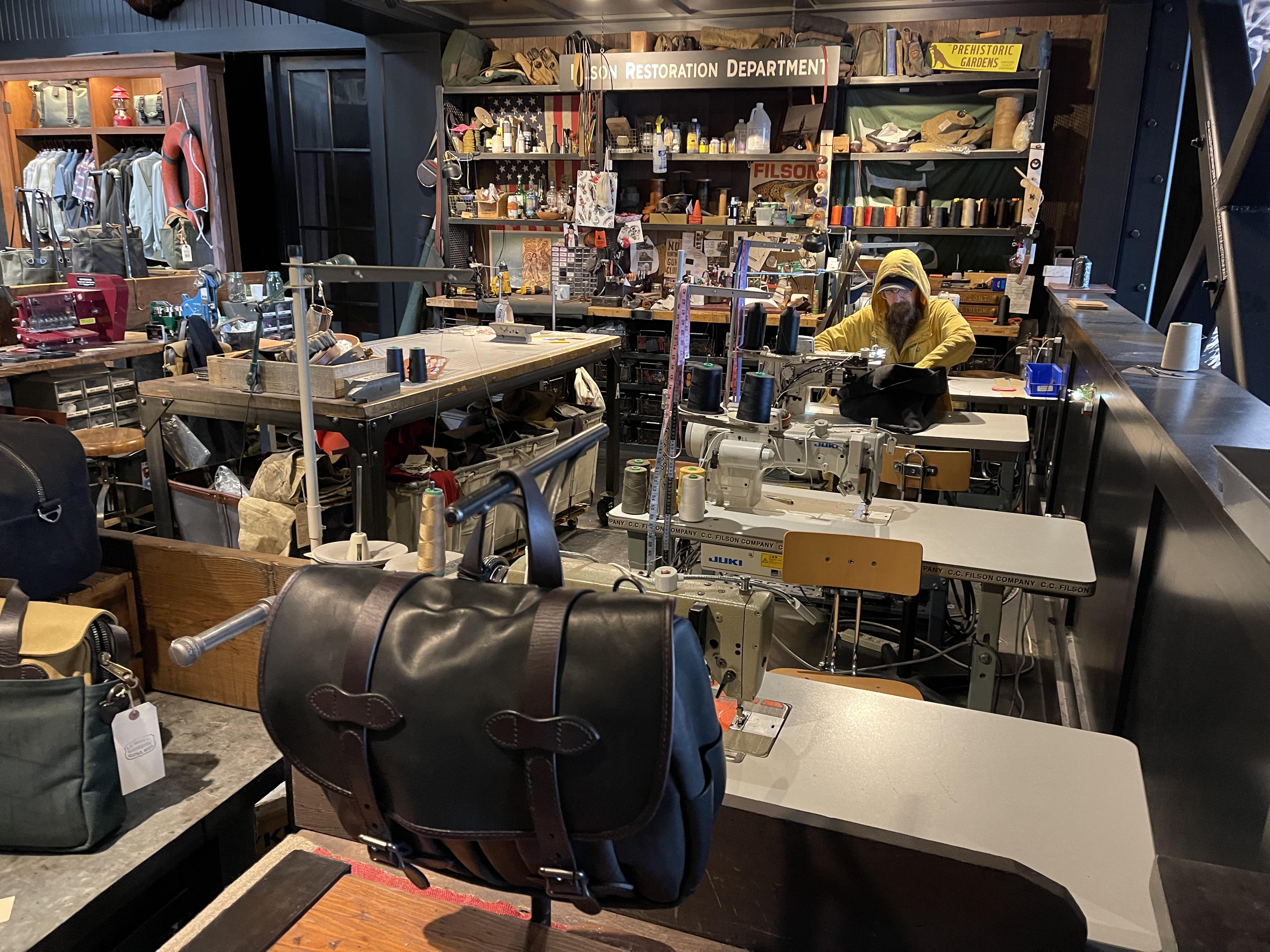 Sewing mackinaws in the Seattle Flagship store today Scrolller