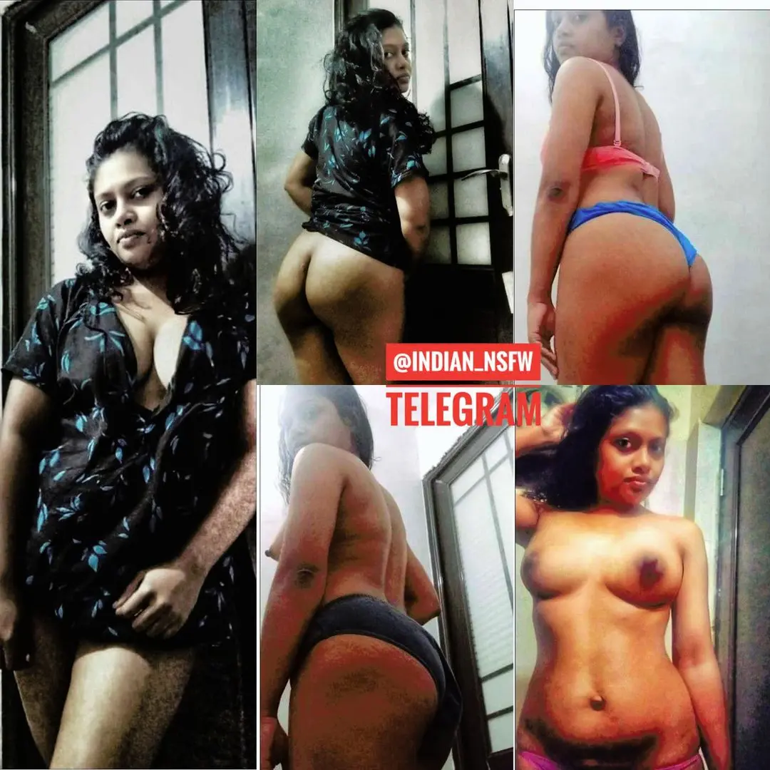 Curvy Indian bhabhi in a short black patterned dress, bikini, and thong posing indoors.