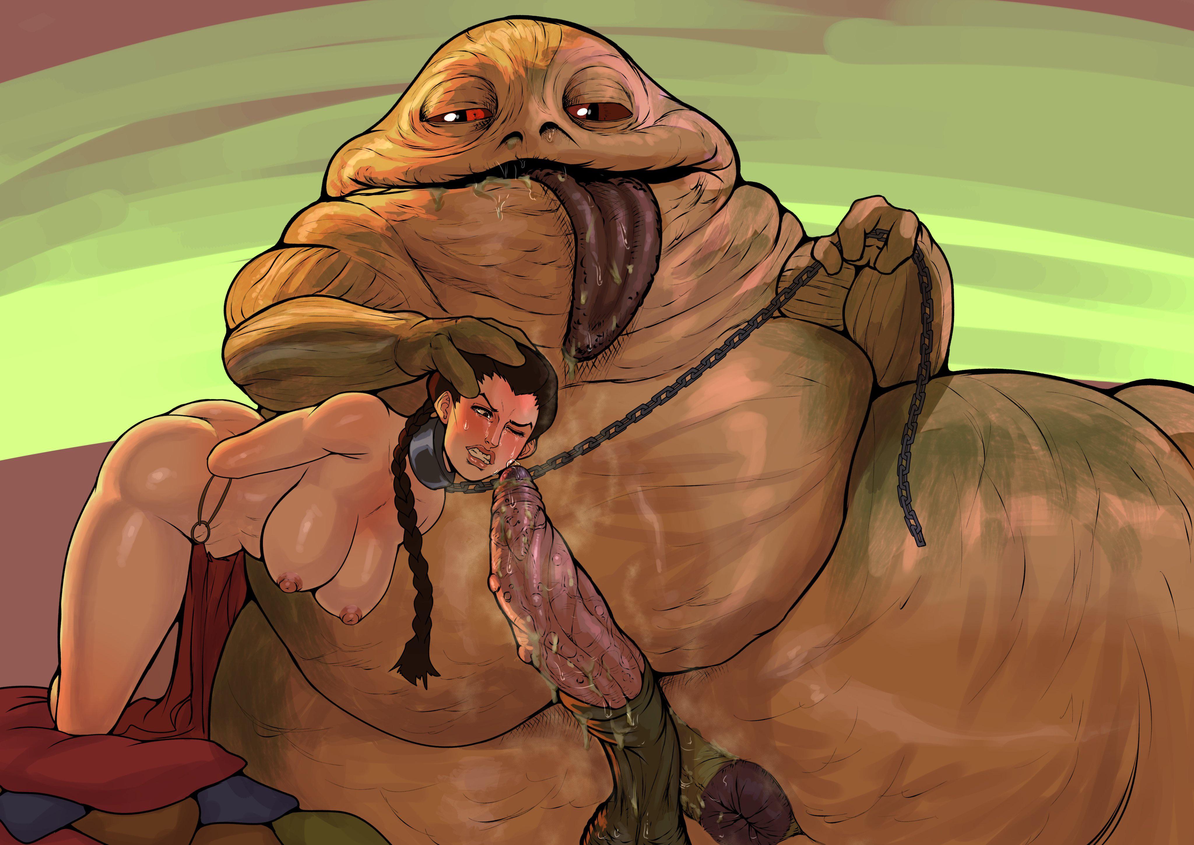 Princess Leia forced to suck on Jabba's slimy cock [kokobiel] .