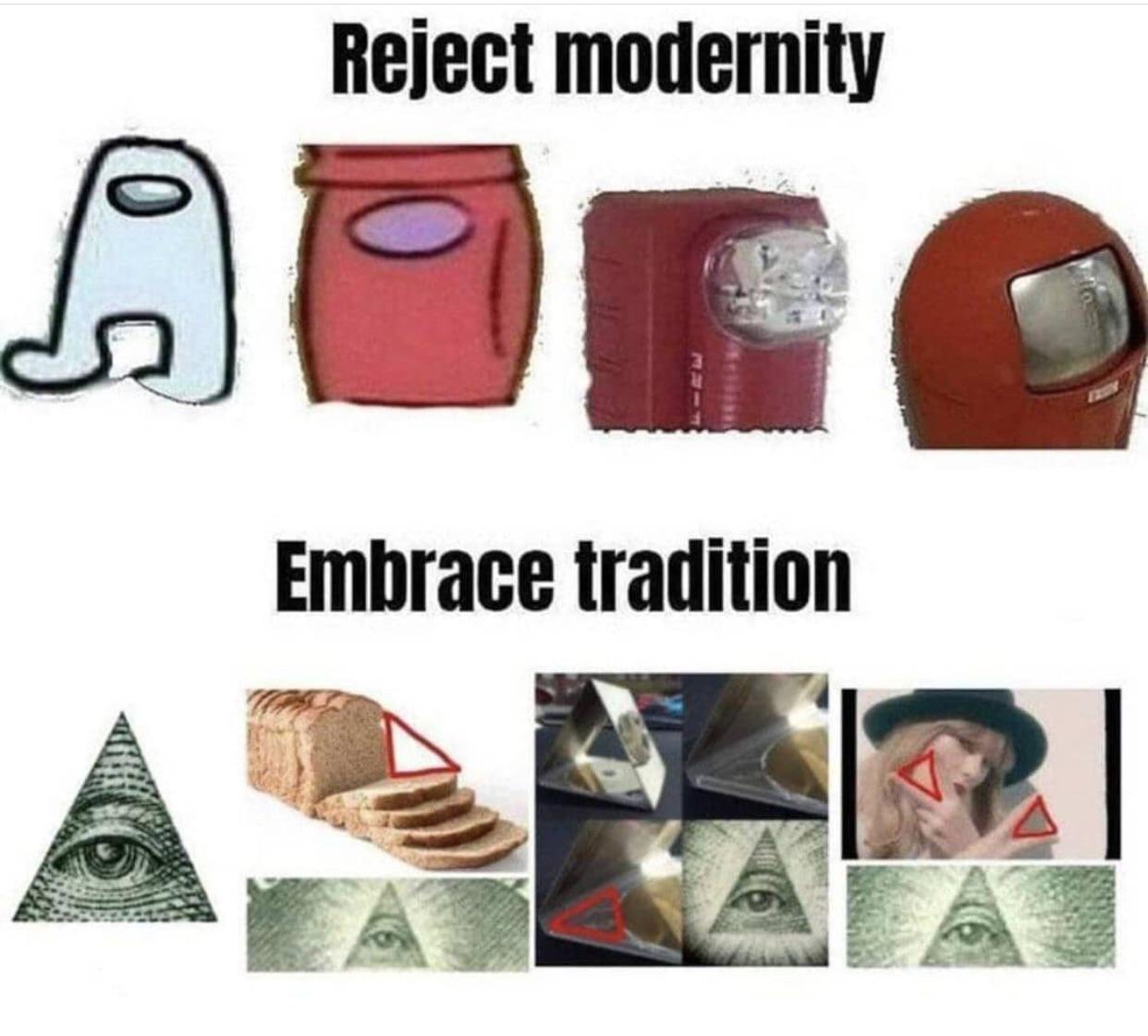 This but unironically. I'd rather see triangles than amogus crewmates