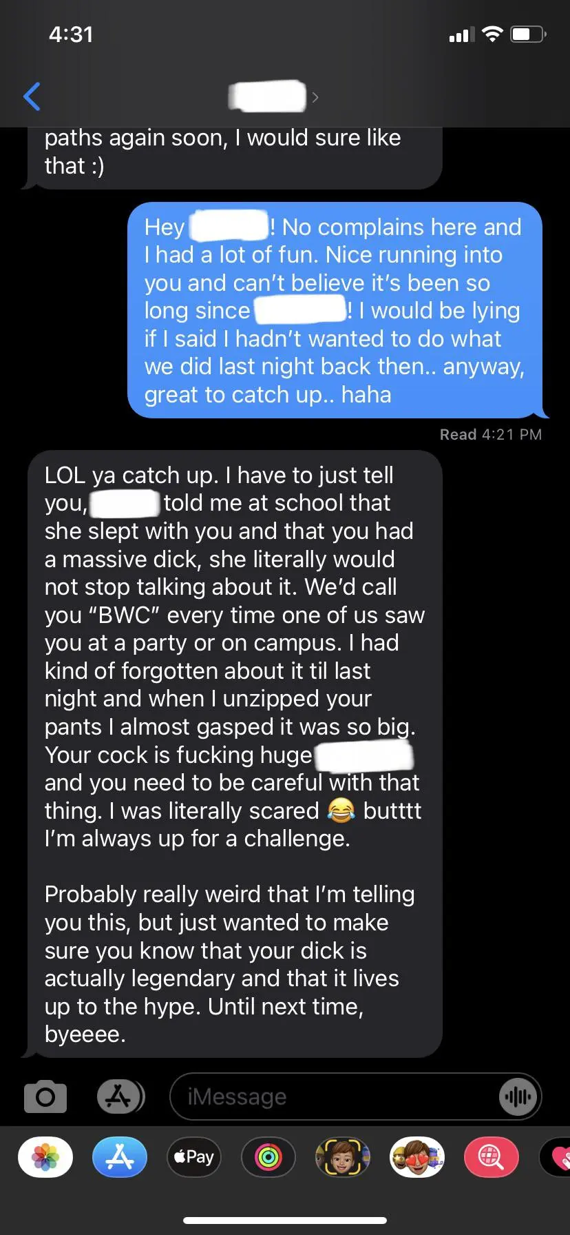 Randomly hooked up with the roommate of a FWB from college years ago ...