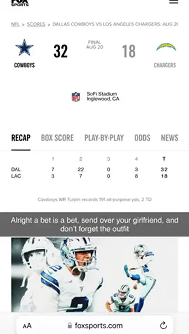 You lost a football bet and now your best friend gets to use your girlfriend for three hours [F]