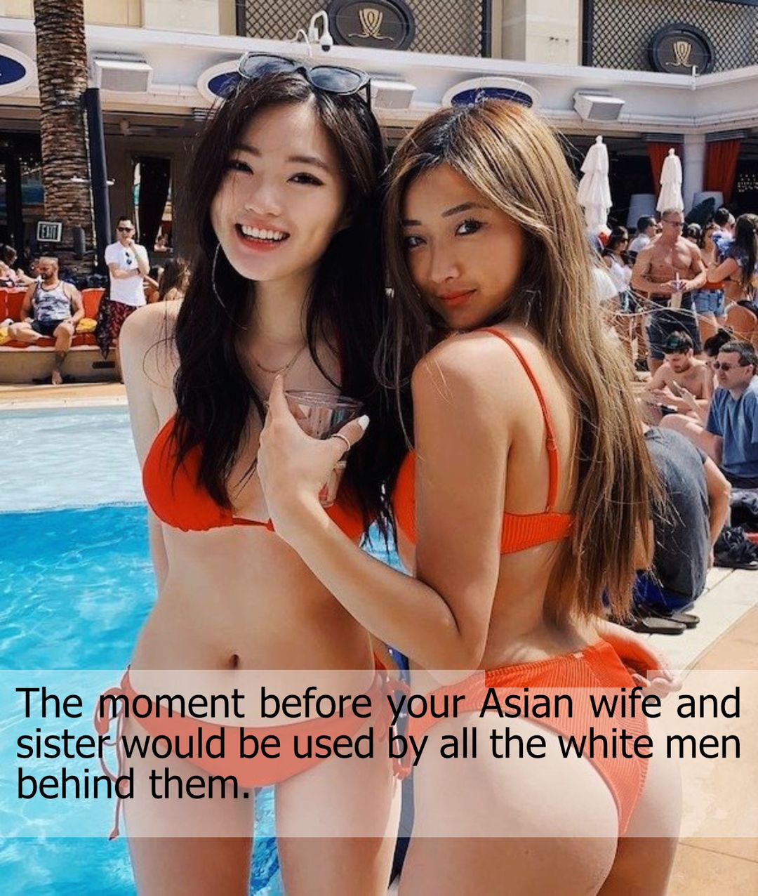 Your Asian wife and sister at the pool party Scrolller