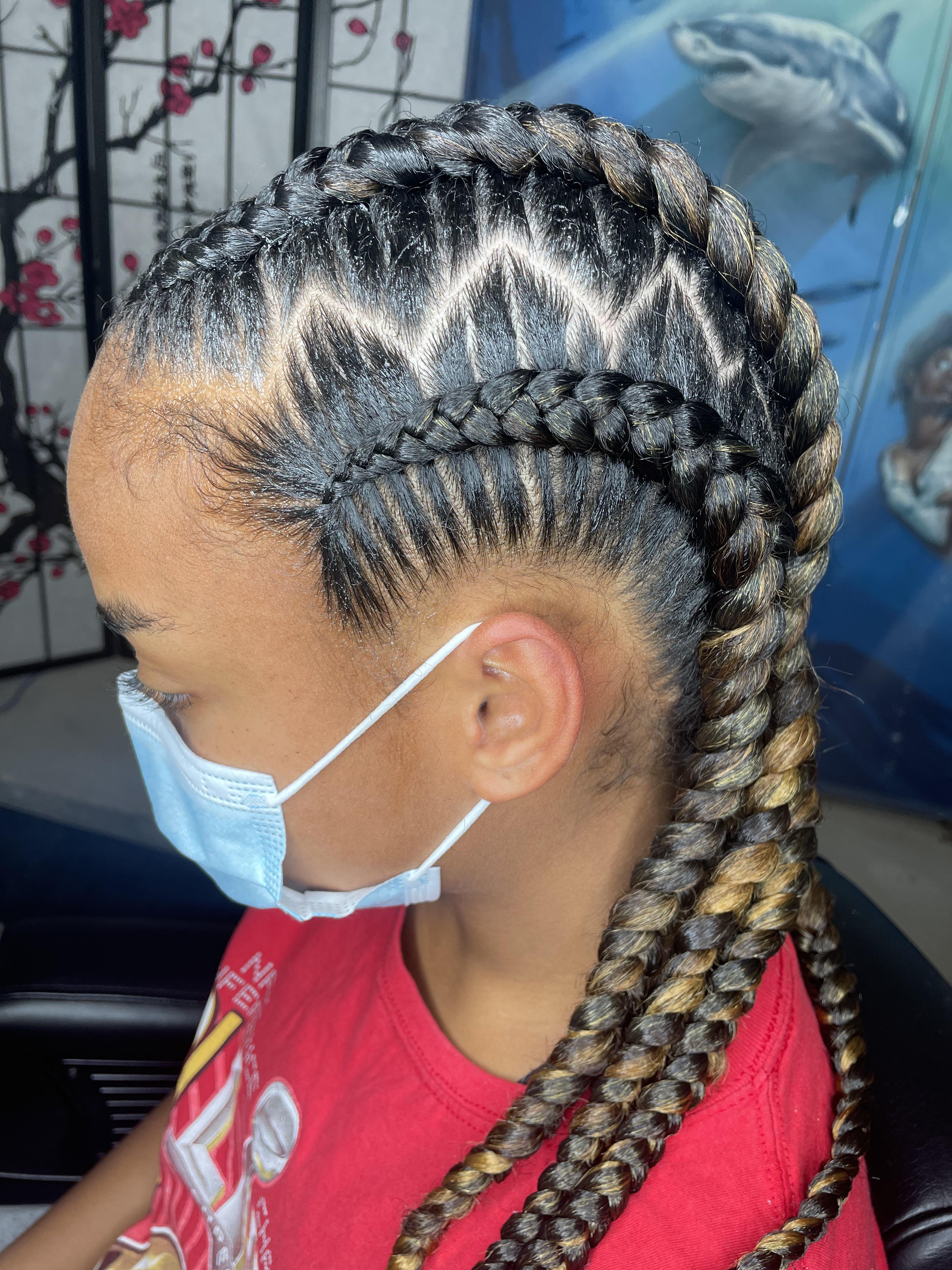4 feed in braids with zig zag parts Scrolller