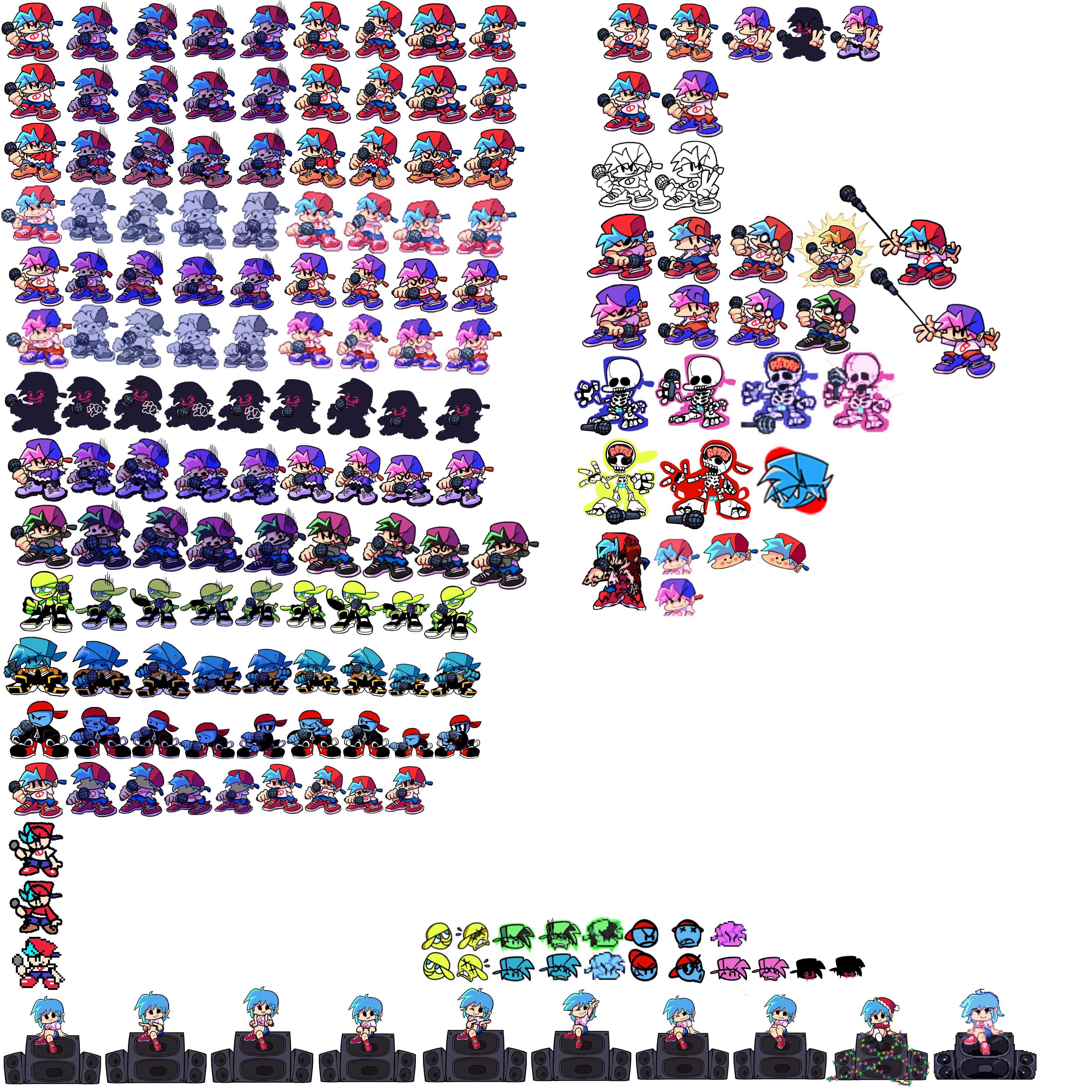 A bunch of BF sprites (also tell me what character I should do next in ...