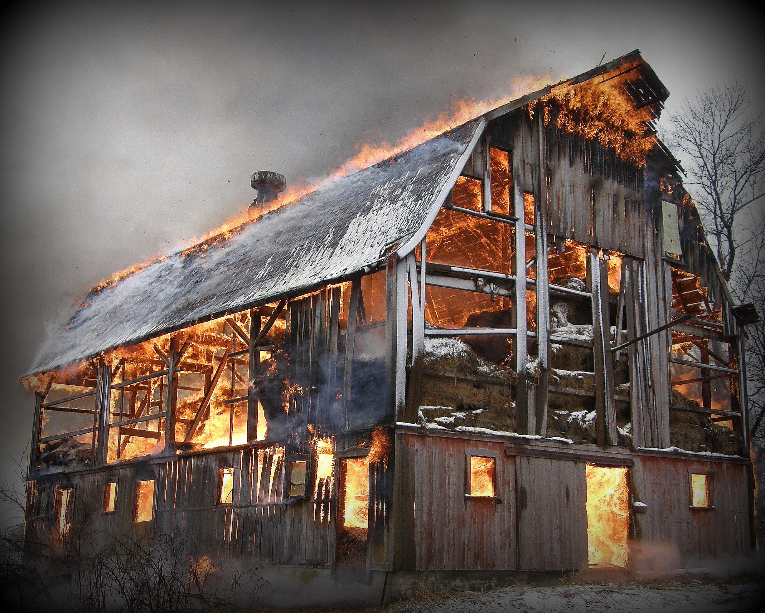 Exploding Barn A burning barn. By u/VanishingBeauty. | Scrolller