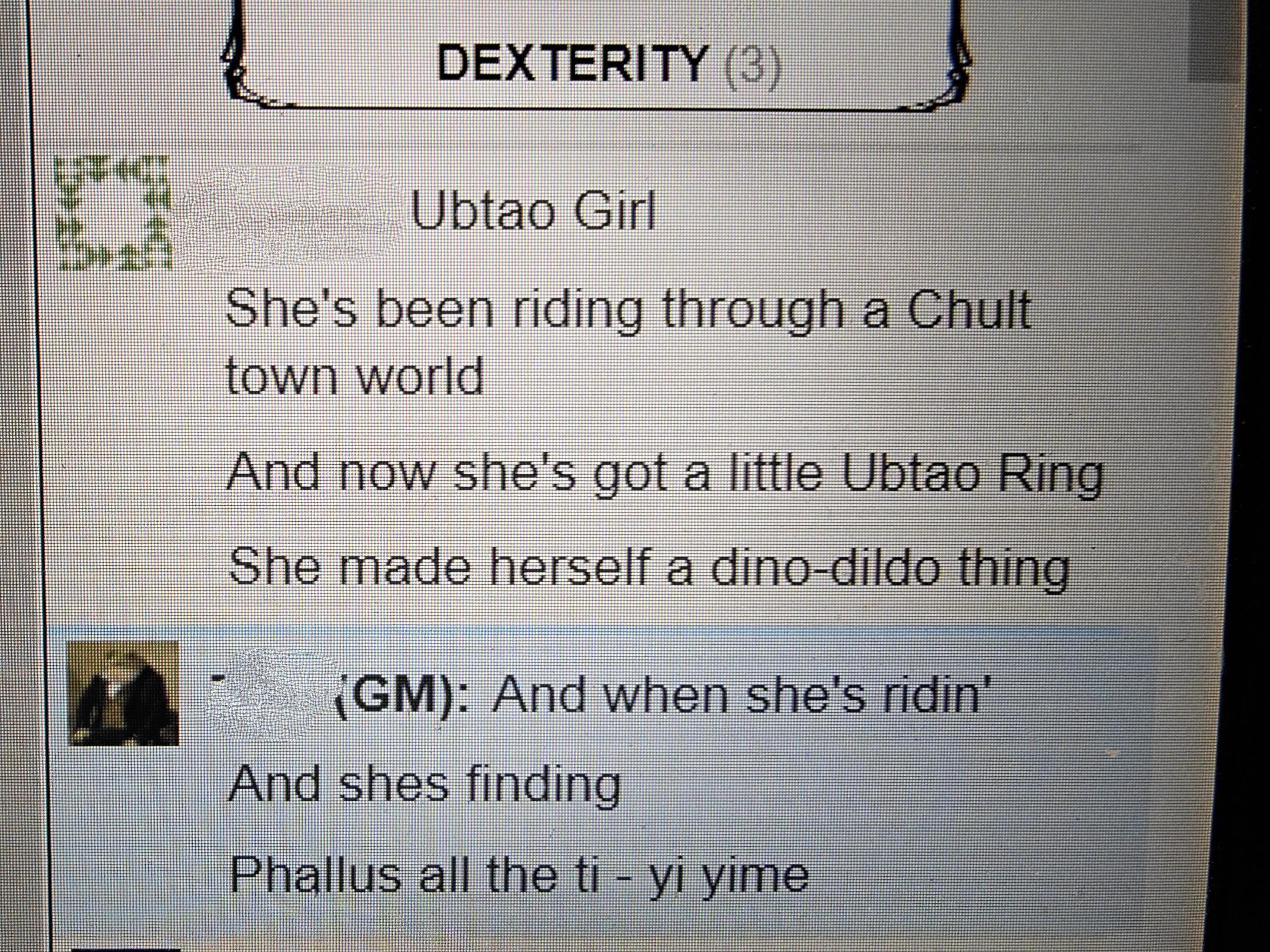 A look into a standard chat in our Roll20 Campaign. Scrolller