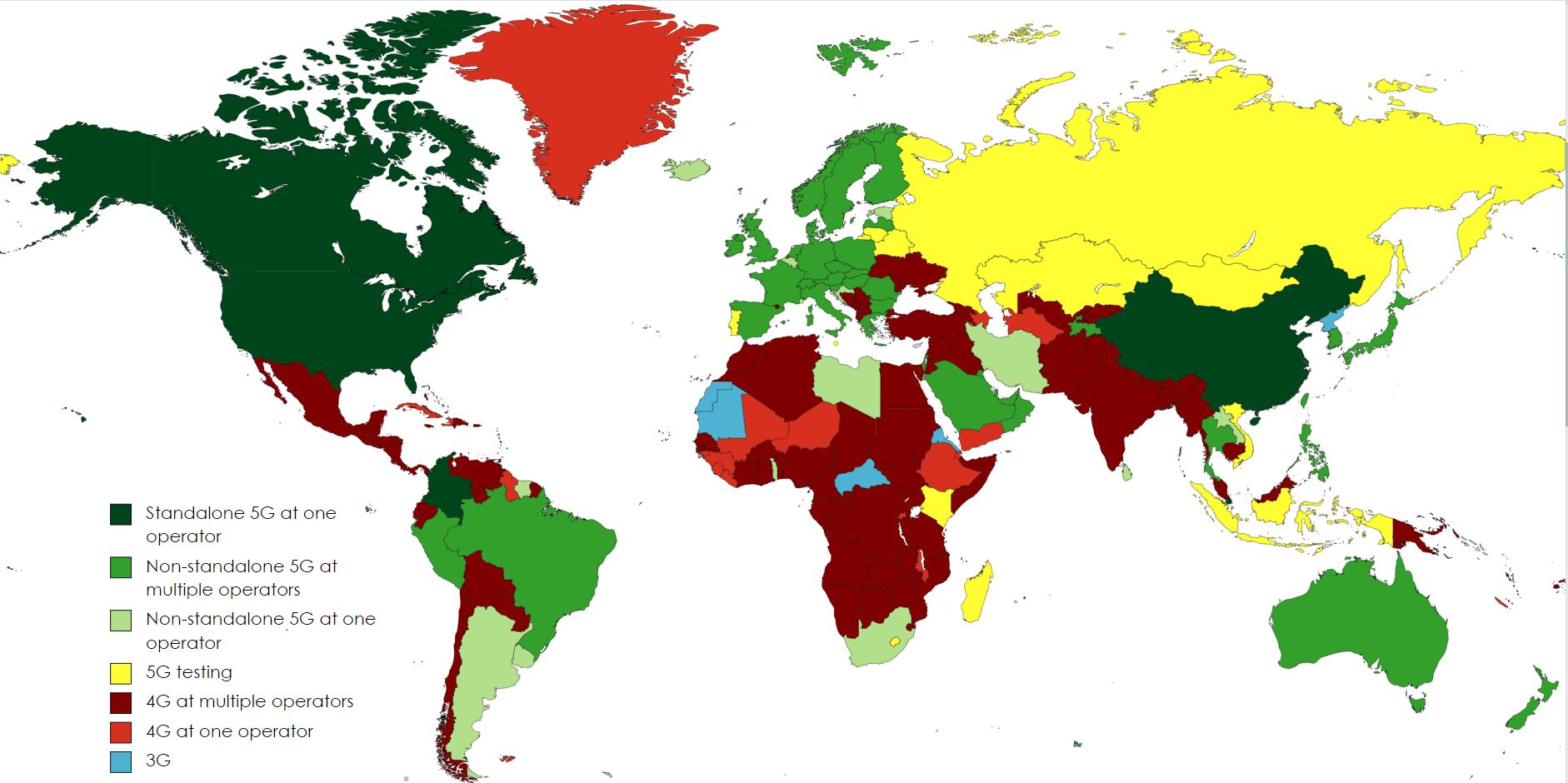 A map of cellphone technology availability by country. | Scrolller