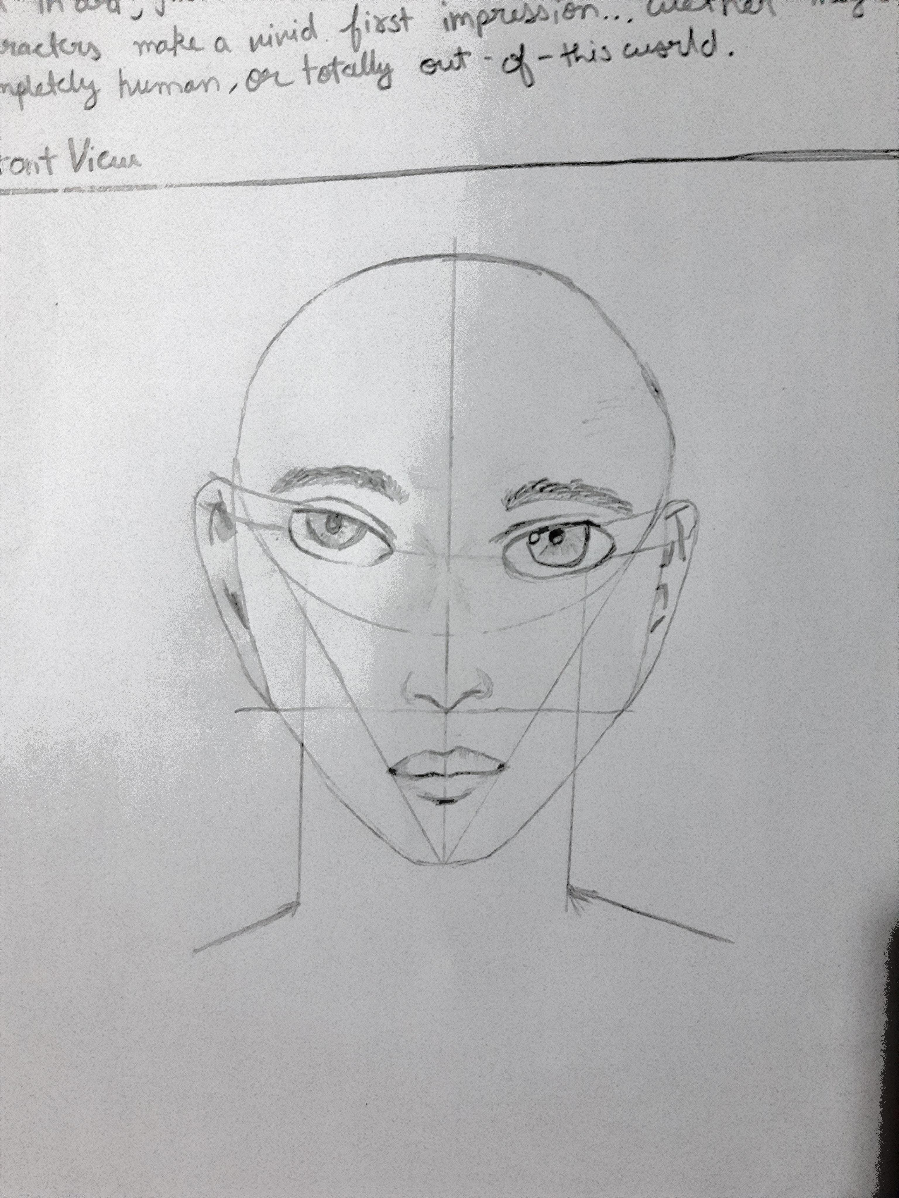 A tutorial i made on drawing the front view of a face | Scrolller