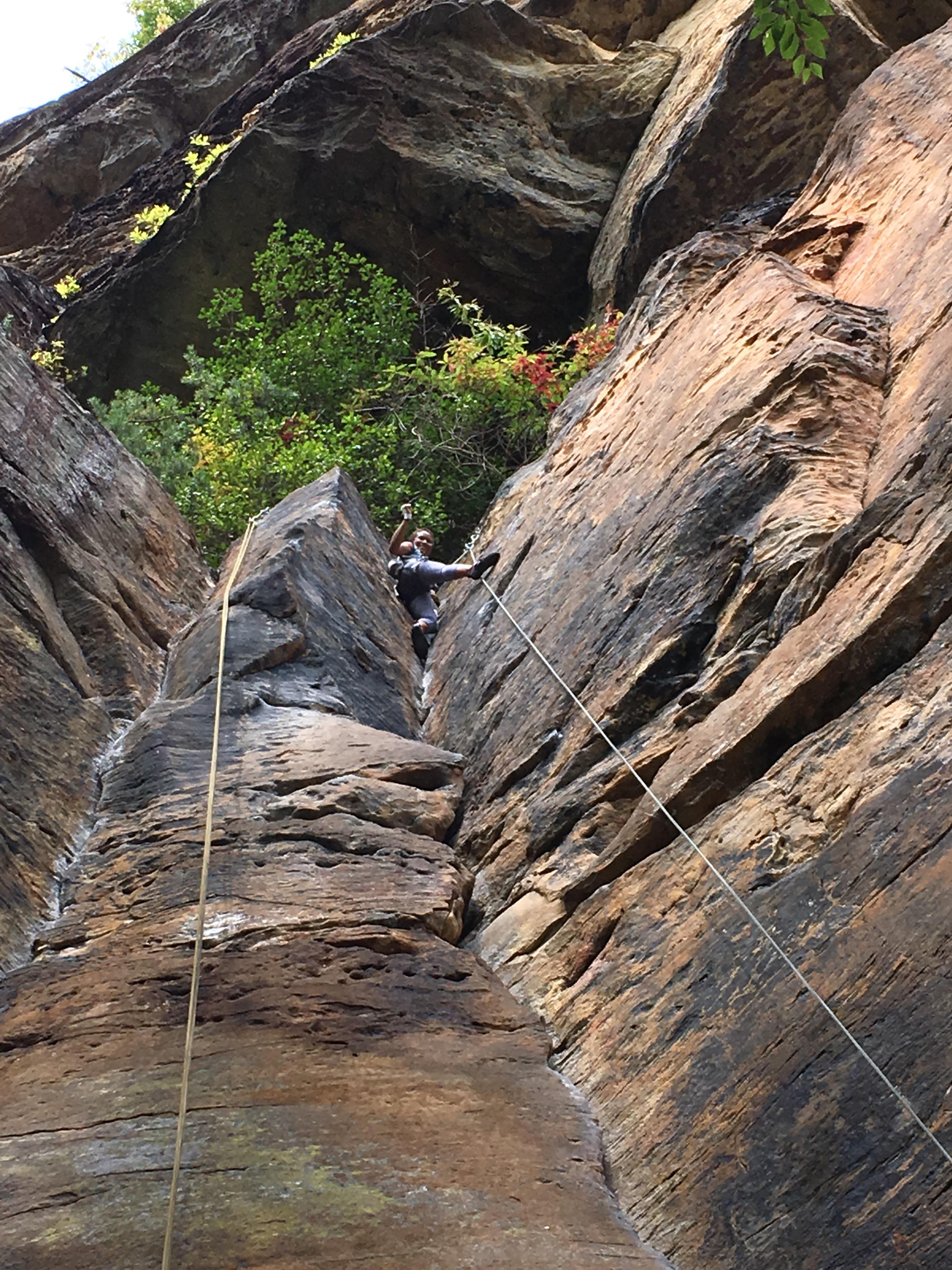 A year ago today I rope and crack climbed outside for the first time ...