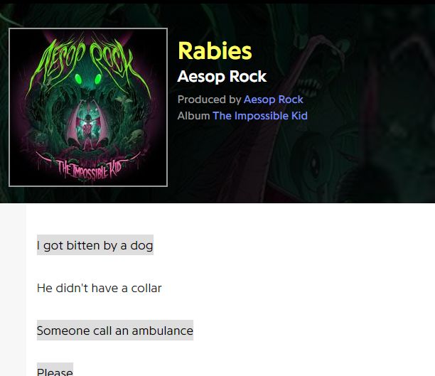 Aesop Rock - Rabies | Scrolller