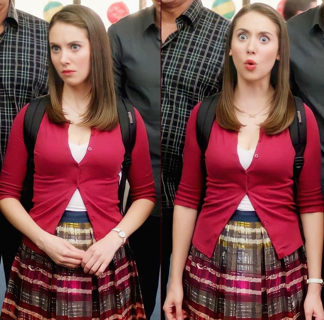 Alison Brie dressed as a fresh out of high school girl in Community is