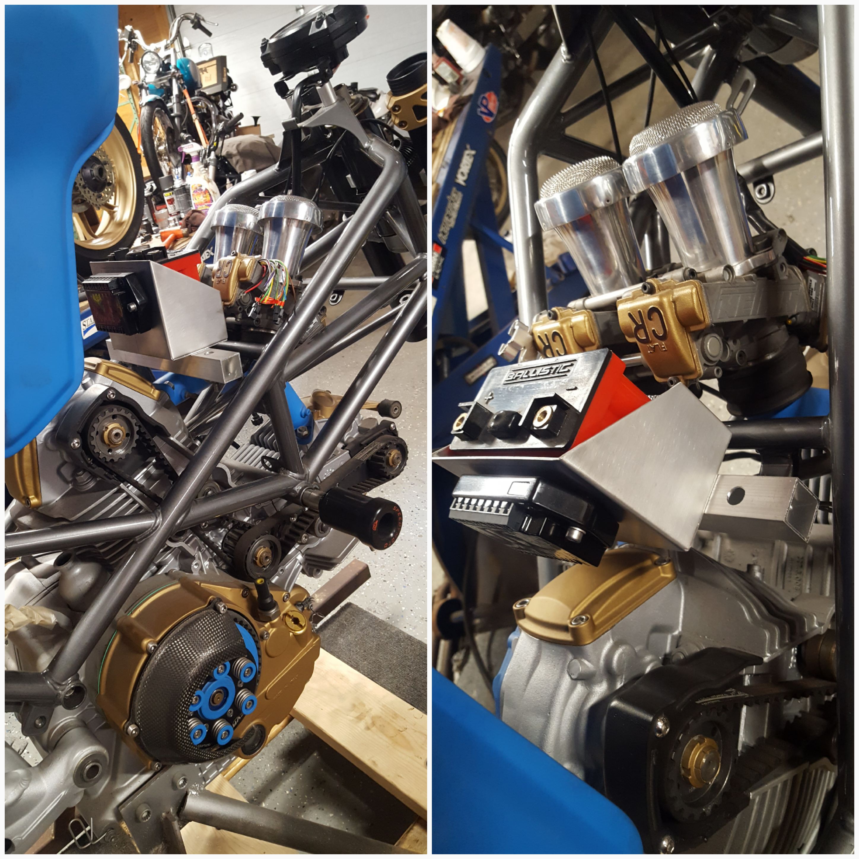 Aluminum battery box install plus ballistic battery and motogadget m