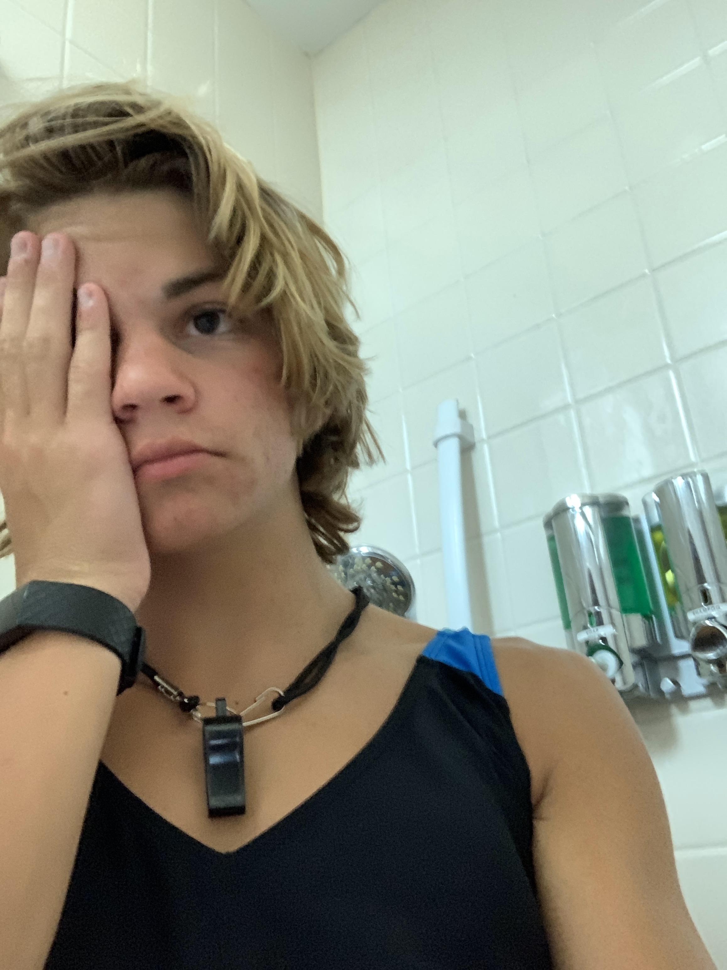 AMAB lifeguard trying to make bathing suits work on the job... Scrolller