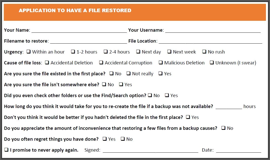 Application form to have a file restored from backup | Scrolller