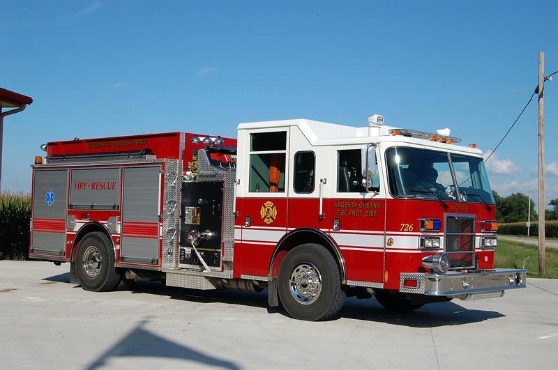 Argenta-Oreana Fire Protection District engine 726, 2008 Pierce Saber ...