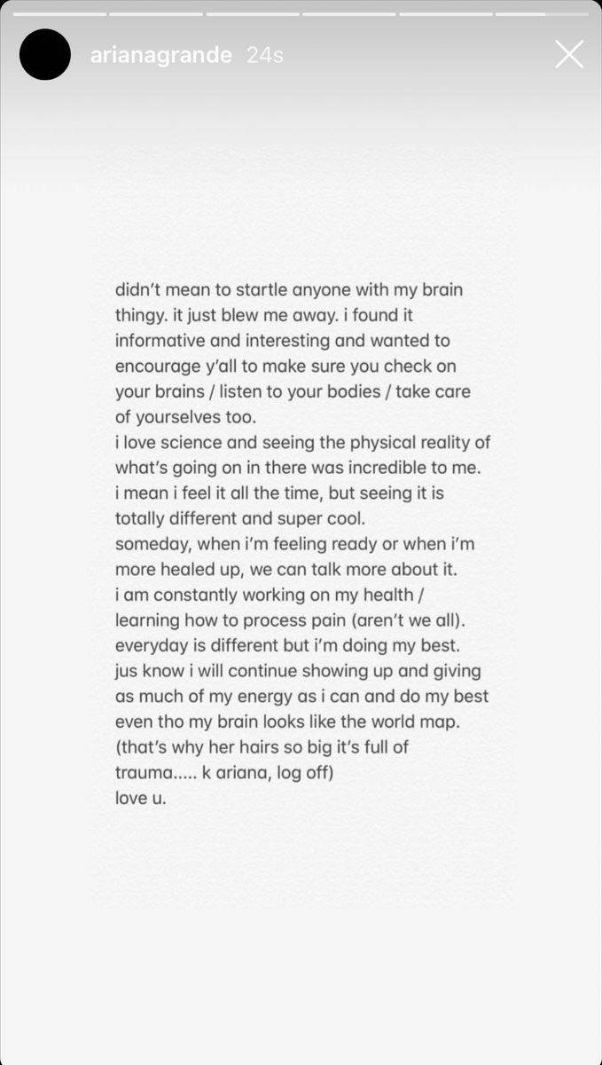Ari explains her brain scan post | Scrolller