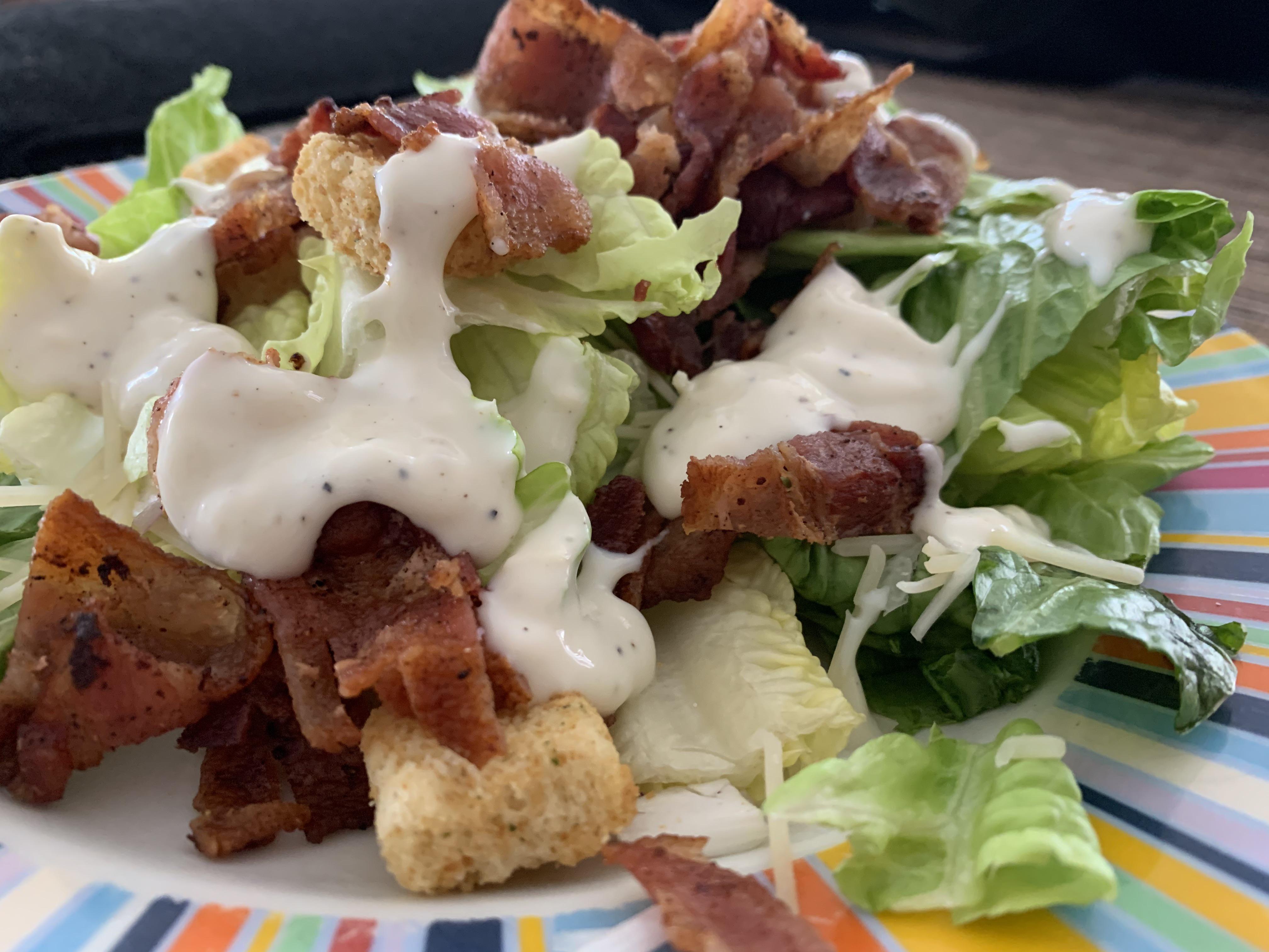 Bacon Cesar Salad with yogurt anchovy dressing Scrolller