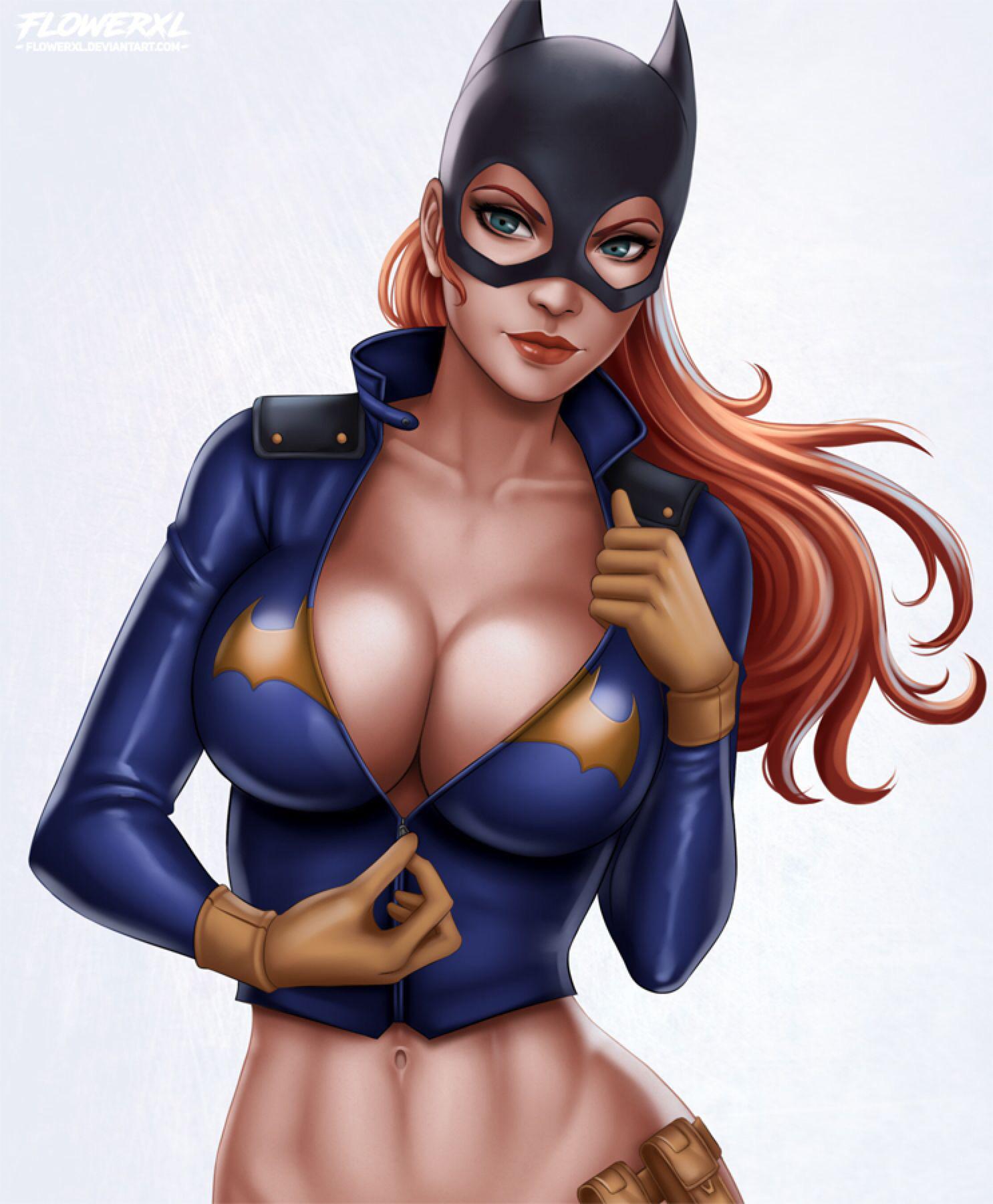 Batgirl Unzipping Her Suit Scrolller