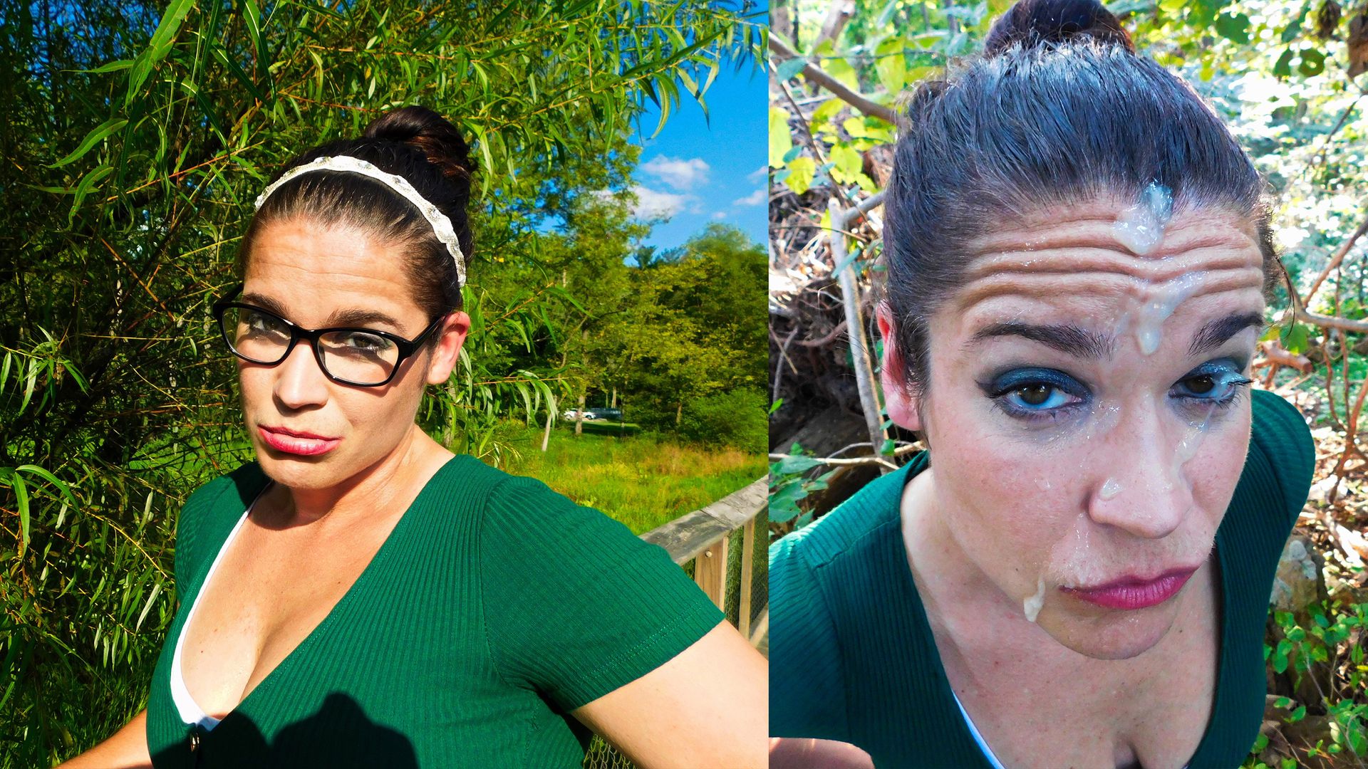 Before/after of cum slut Sammi Starfish Scrolller