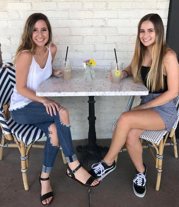 Big sister Jessica (left) and little sister Maddie (right) both sisters