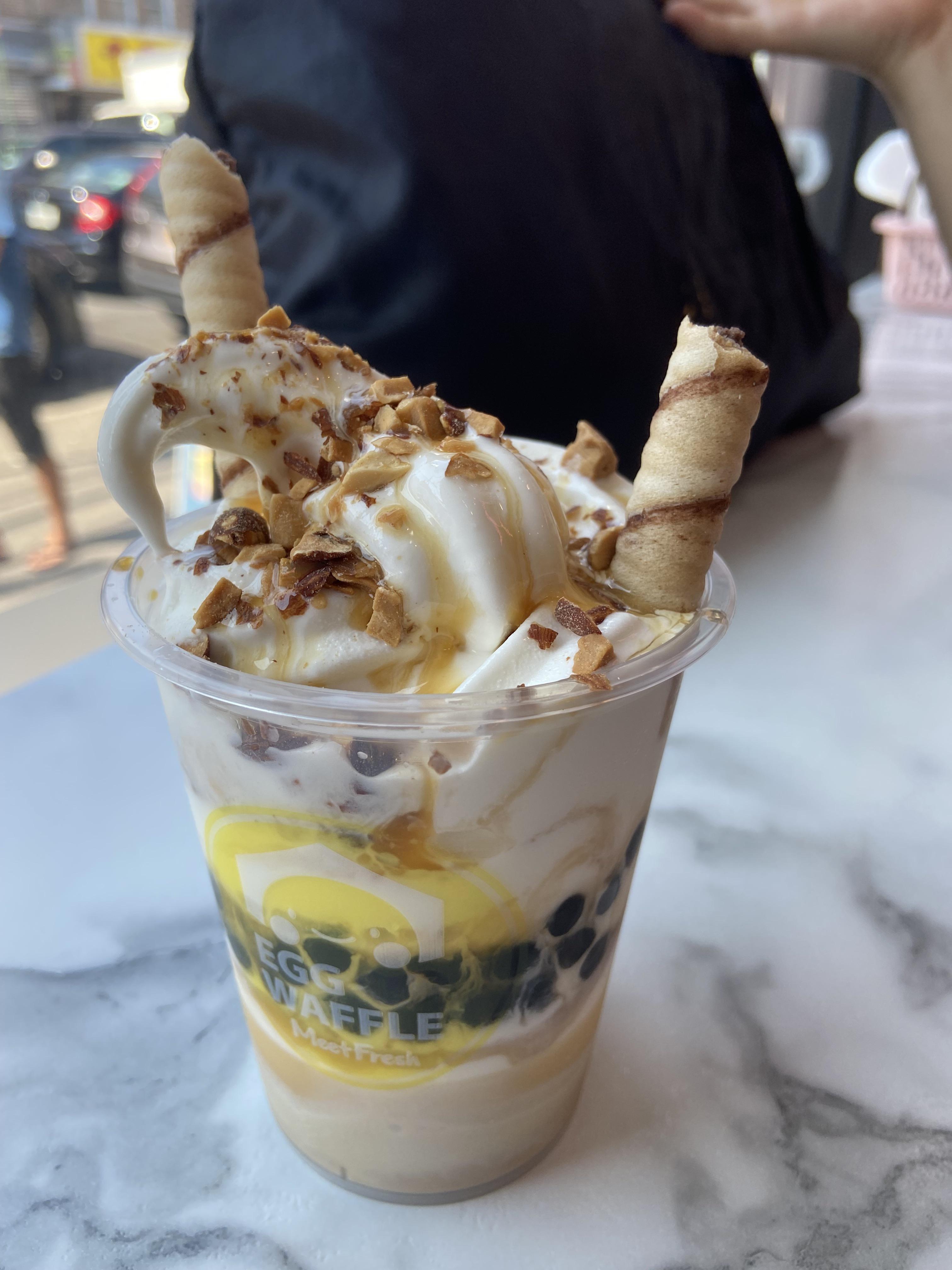 Boba Soft Serve with Caramel Pudding Scrolller