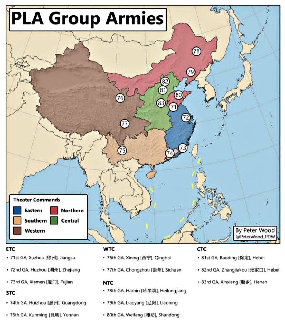 China Maps: Updated map of the PLA Group Armies | Scrolller