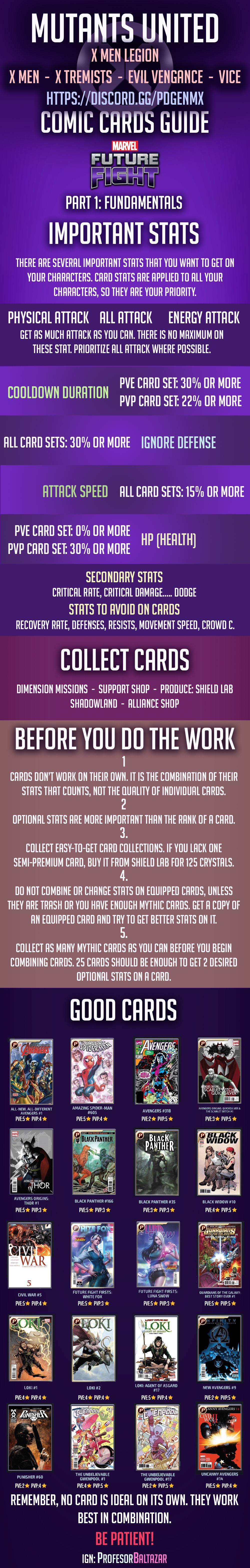 Comic Card Guide Infographic - An overview of the most important stats ...