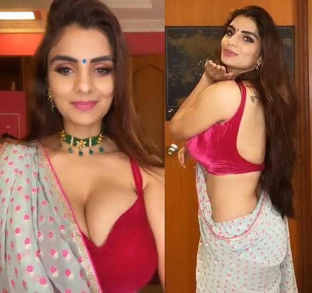 Curvy Hot Indian Actress And Model Anveshi Jain In Saree Instagram Live Scrolller 2101