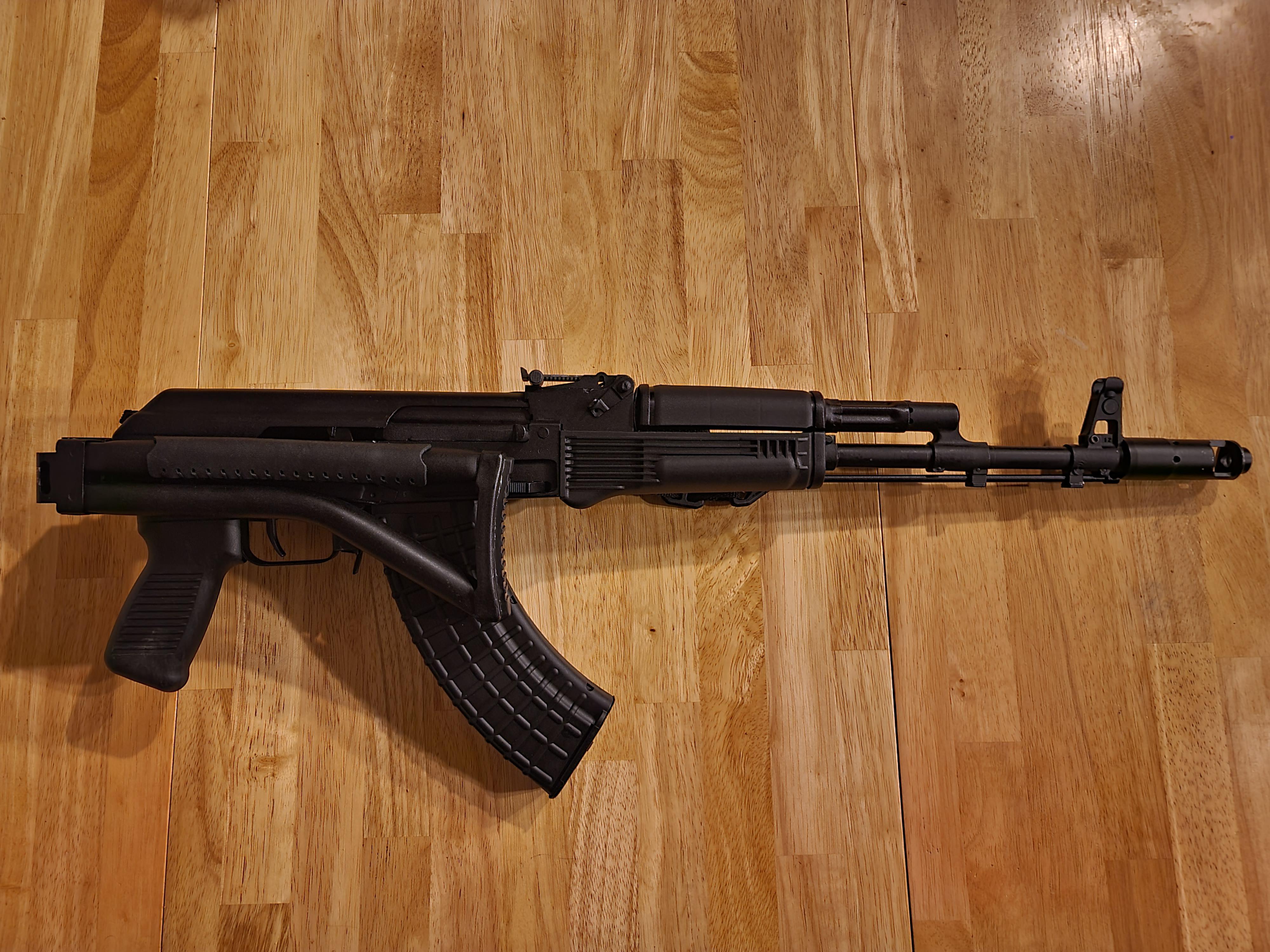 D4 Guns Leather Cheek Rest with cushion installed on Arsenal SAM7SF AK ...