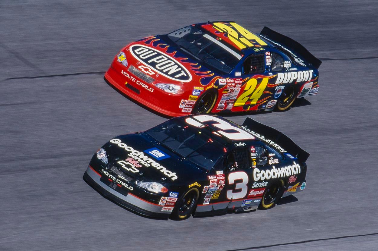 Dale Earnhardt and Jeff Gordon racing together for the last time in the ...