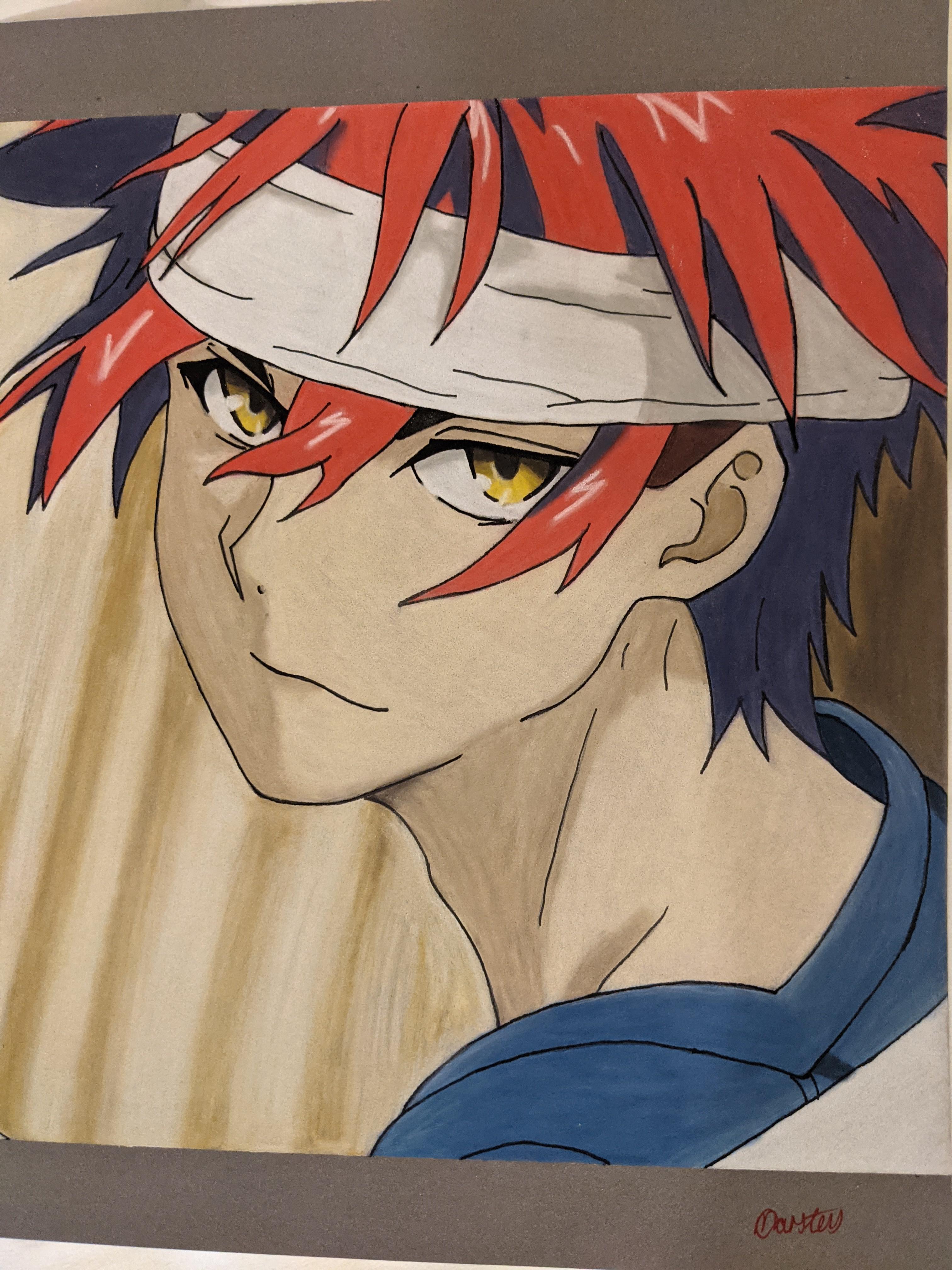 Decided to draw my favourite food wars characters Soma???? although I plan ...