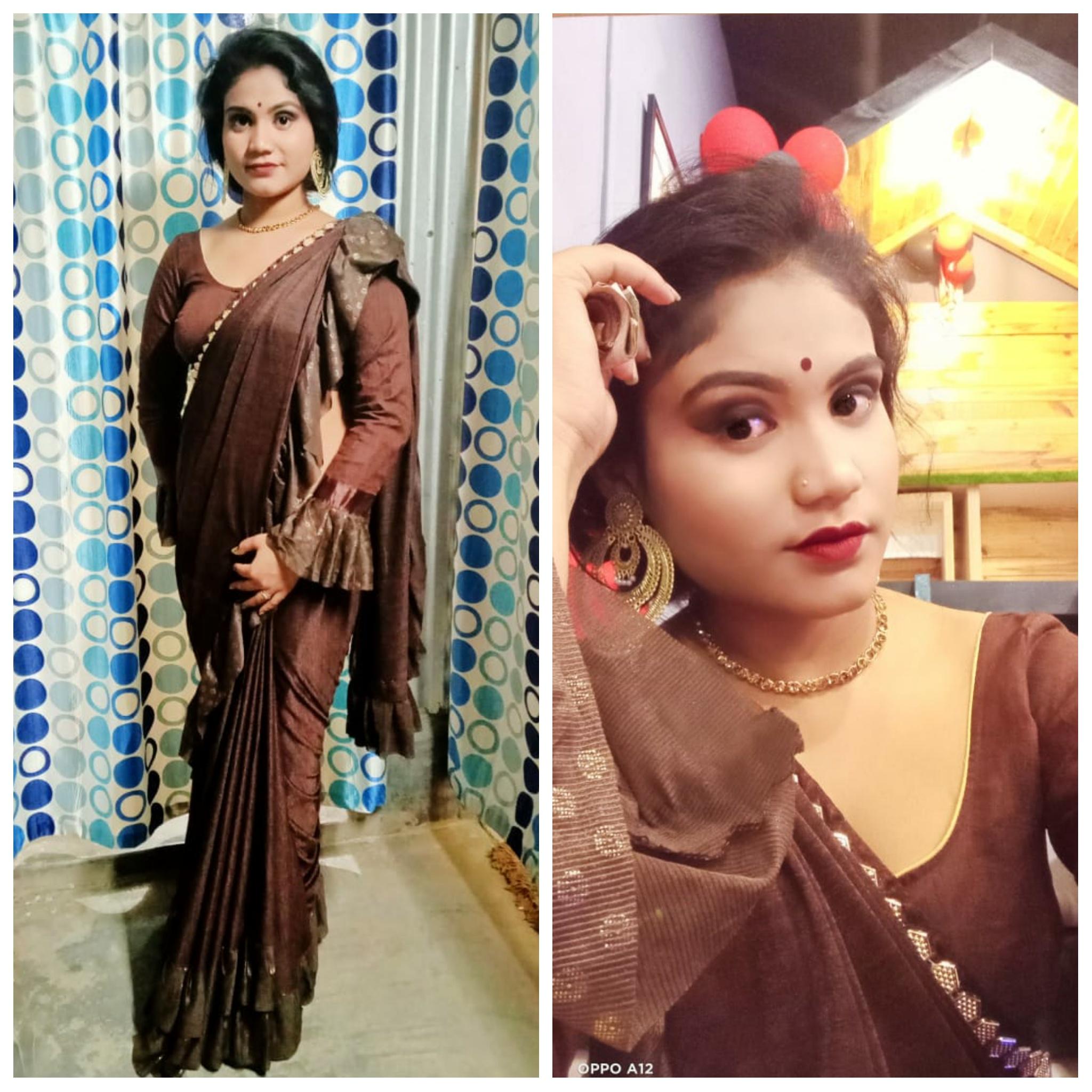 Desi Cute Sizzling Girl Looking Dashing in Sharee 🥰 ️ Full Album 👇👇