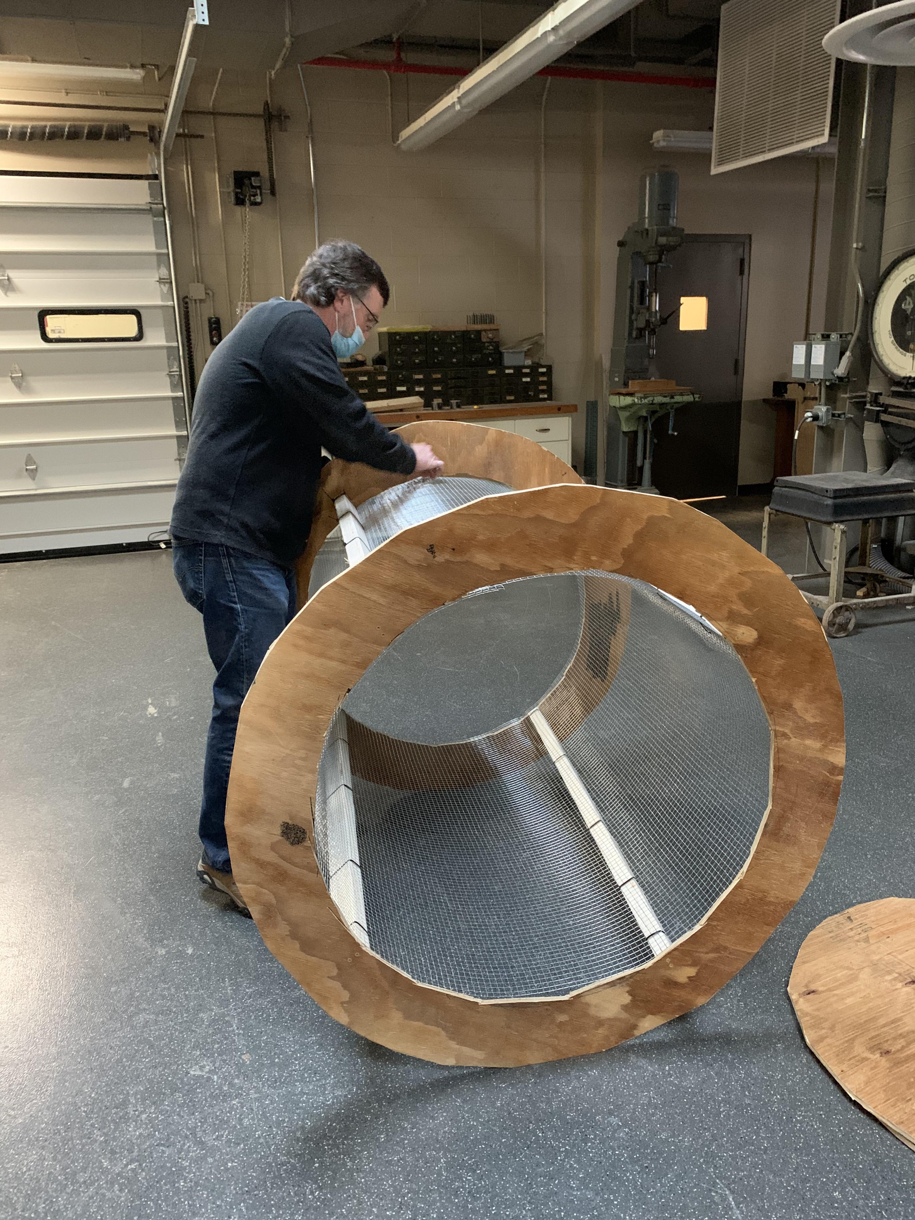 DIY trommel screen for sifting 20 gallons of compost at a time. Screen