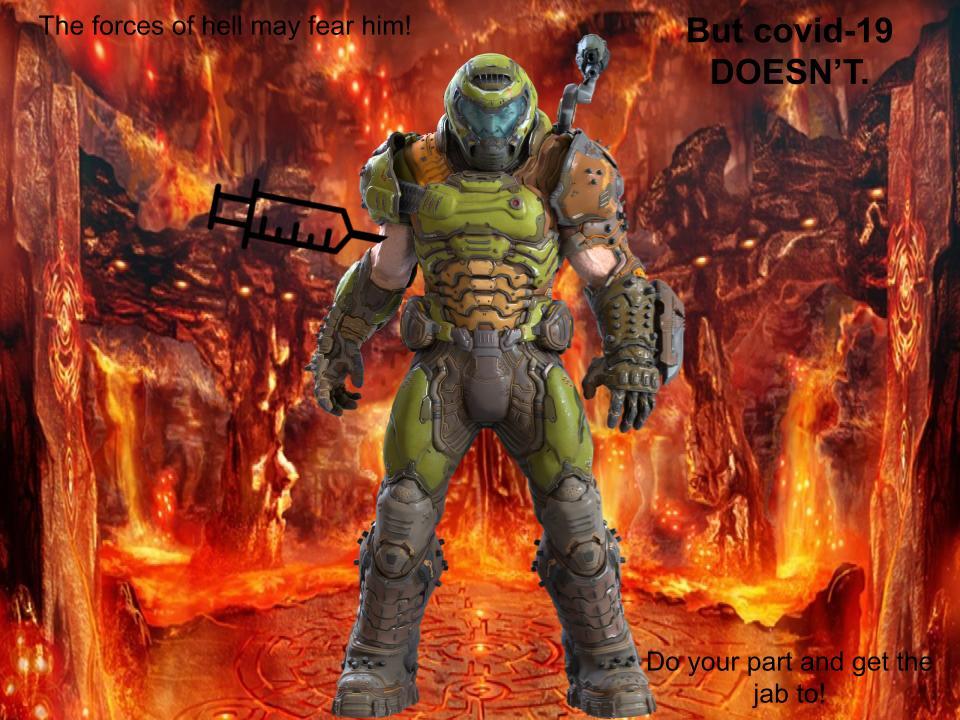 DOOM Guy is doing his part, and so should you! (this is a shitty post i
