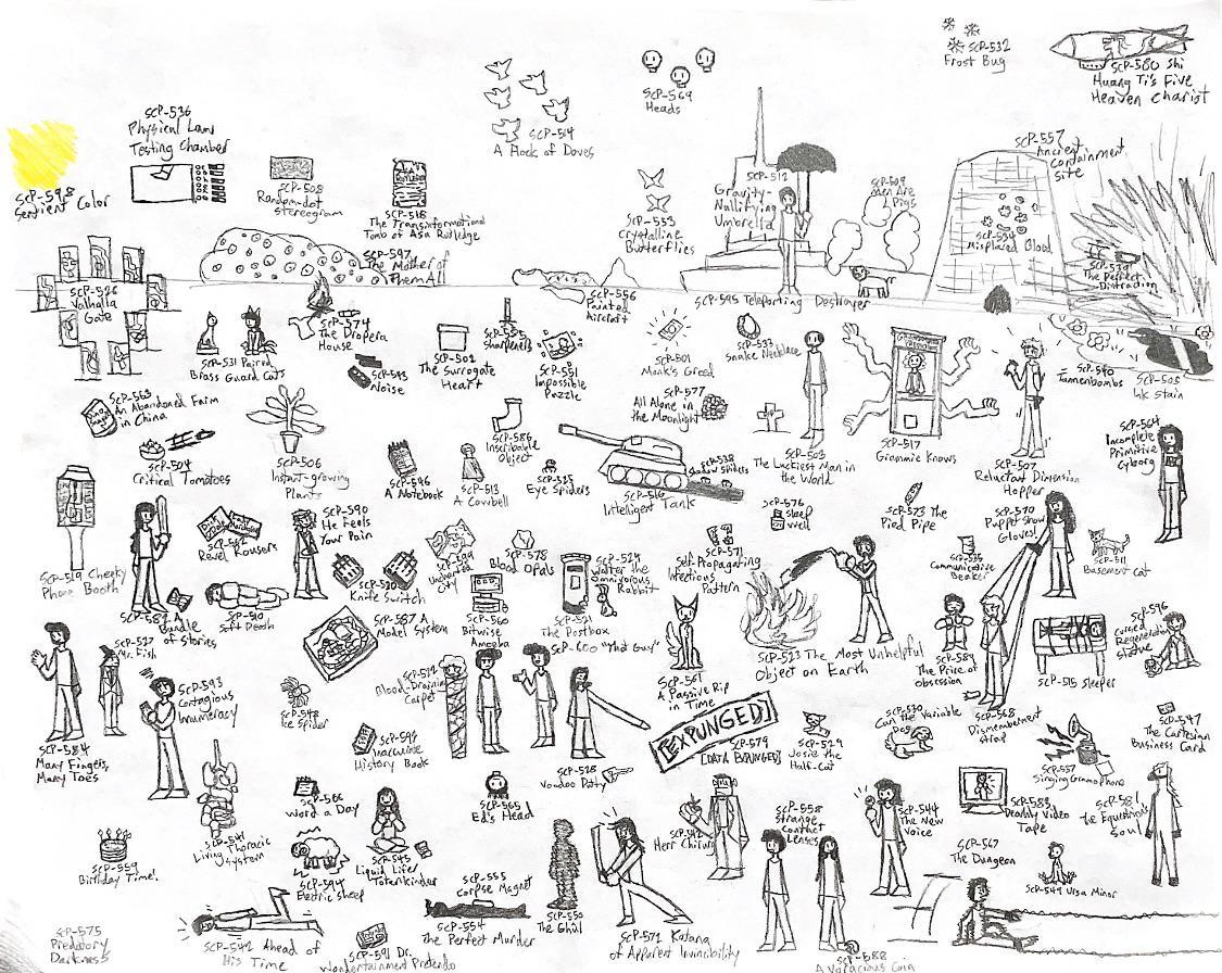 Drawing every SCP, 100 at a time #6 (501-600) | Scrolller